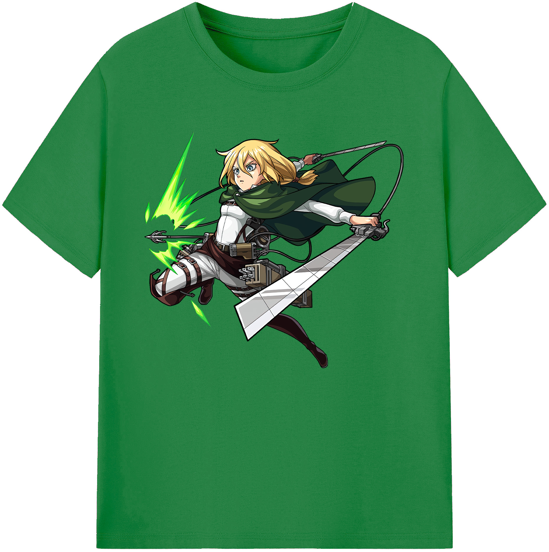 （画像用） 進撃の巨人 クリスタ·レンズ Attack on Titan Christa Lenz 綿100％ メンズ半袖Tシャツ｜肌触りやわらか＆通気性