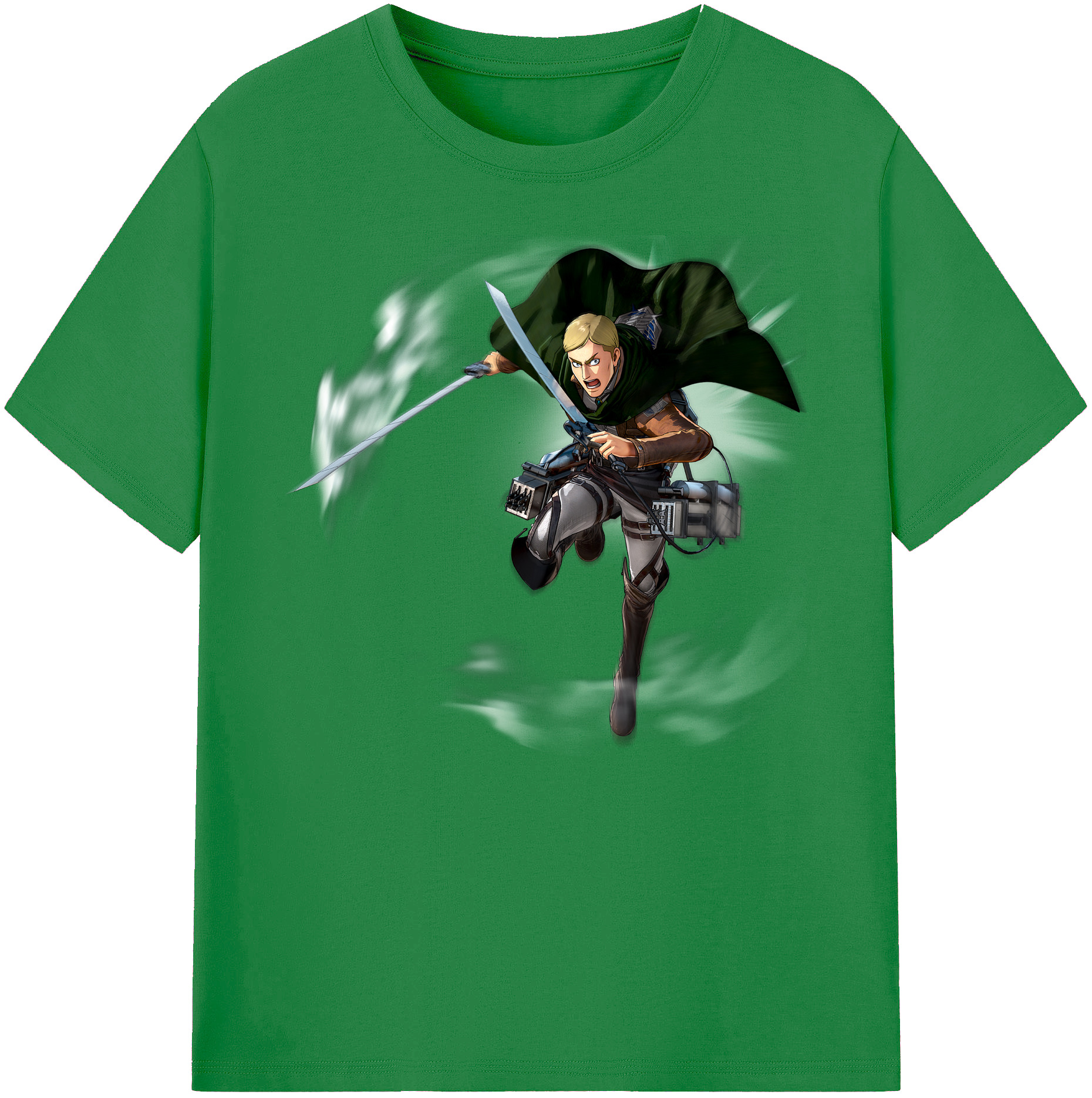 （画像用） 進撃の巨人 エルヴィン・スミス Attack on Titan Erwin Smith 綿100％ メンズ半袖Tシャツ｜肌触りやわらか＆通気性