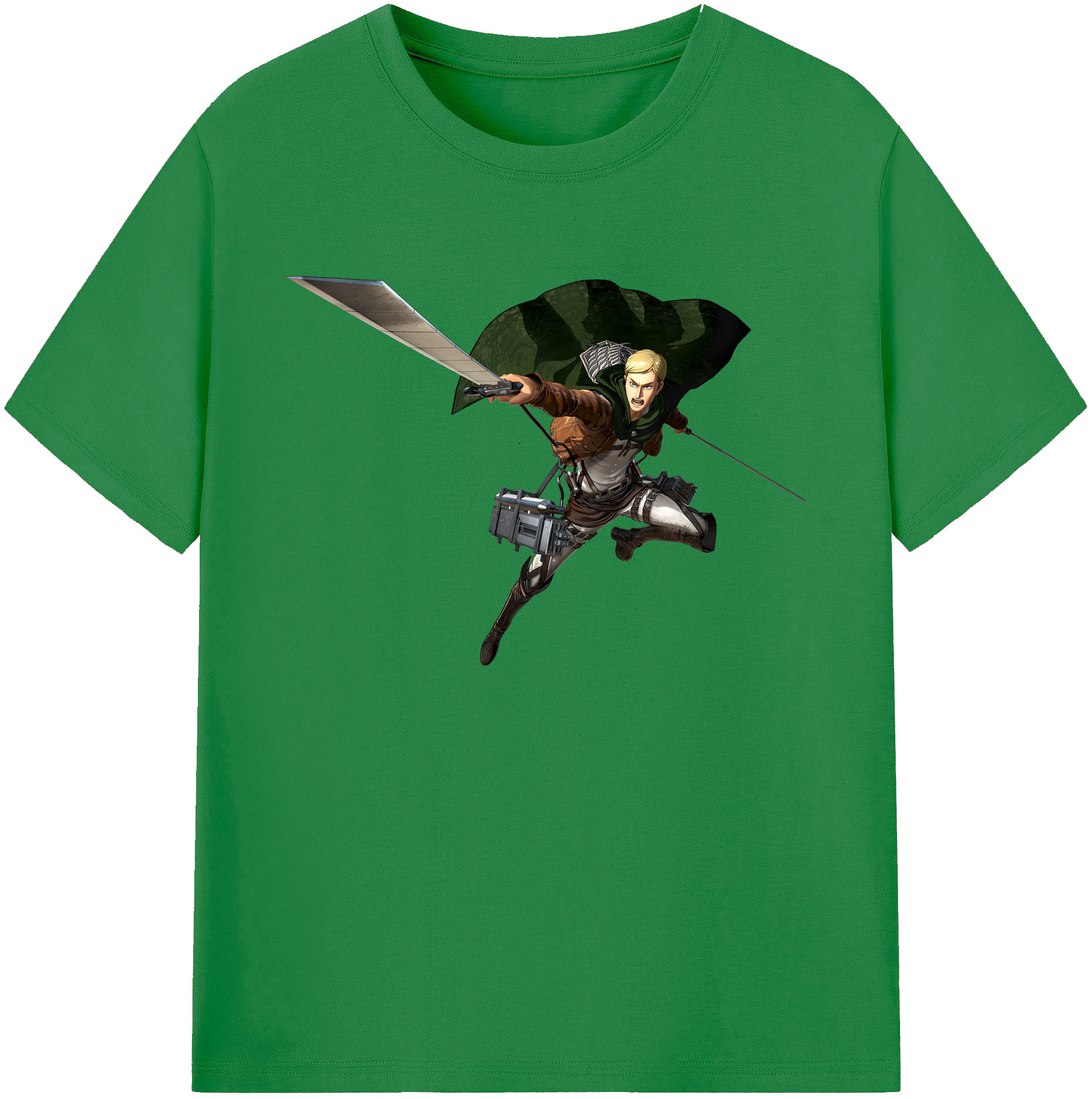 （画像用） 進撃の巨人 エルヴィン・スミス Attack on Titan Erwin Smith 綿100％ メンズ半袖Tシャツ｜肌触りやわらか＆通気性