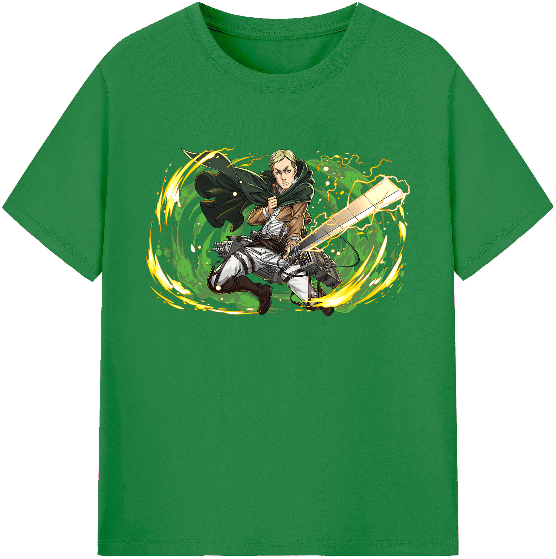 （画像用） 進撃の巨人 エルヴィン・スミス Attack on Titan Erwin Smith 綿100％ メンズ半袖Tシャツ｜肌触りやわらか＆通気性
