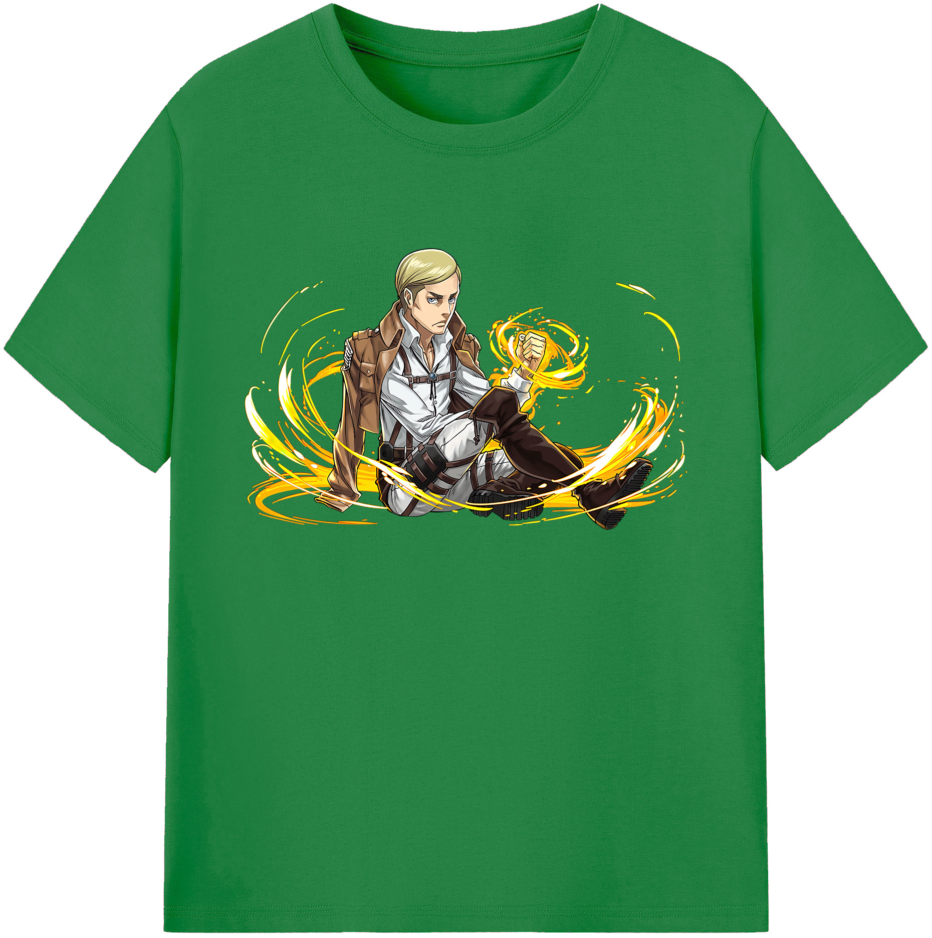 （画像用） 進撃の巨人 エルヴィン・スミス Attack on Titan Erwin Smith 綿100％ メンズ半袖Tシャツ｜肌触りやわらか＆通気性