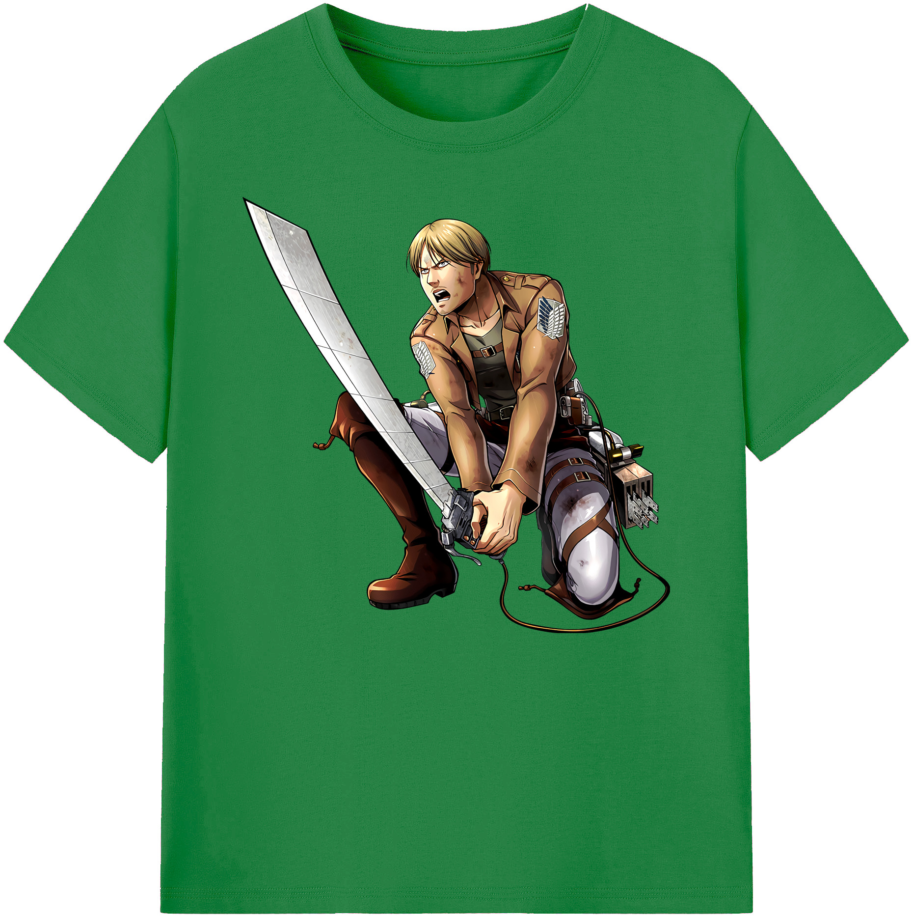 （画像用） 進撃の巨人 ミケ·ザカリアス Attack on Titan Mike Zakarius 綿100％ メンズ半袖Tシャツ｜肌触りやわらか＆通気性