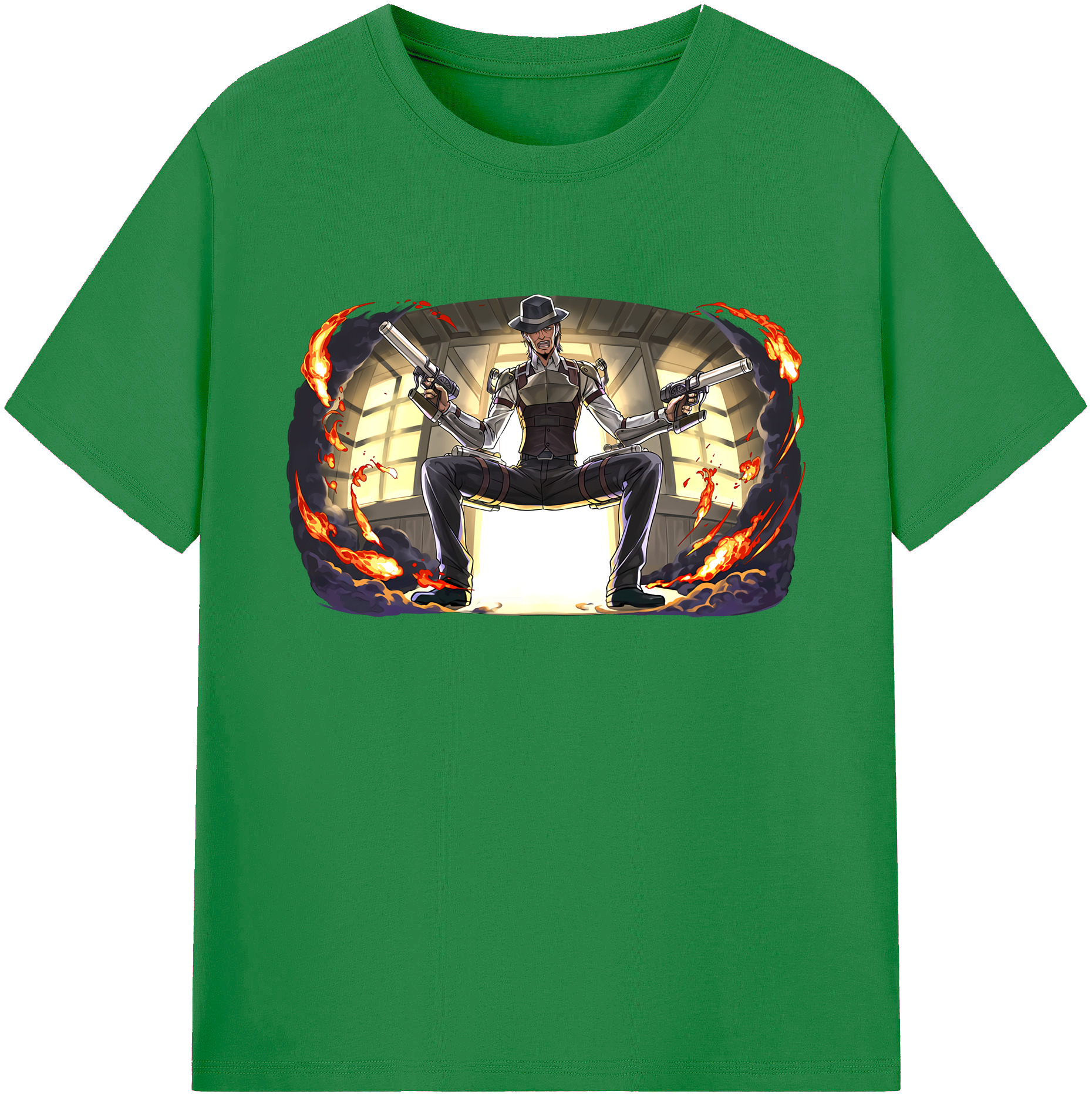 （画像用） 進撃の巨人 ケニー·アッカーマン Attack on Titan Kenny Ackerman 綿100％ メンズ半袖Tシャツ｜肌触りやわらか＆通気性
