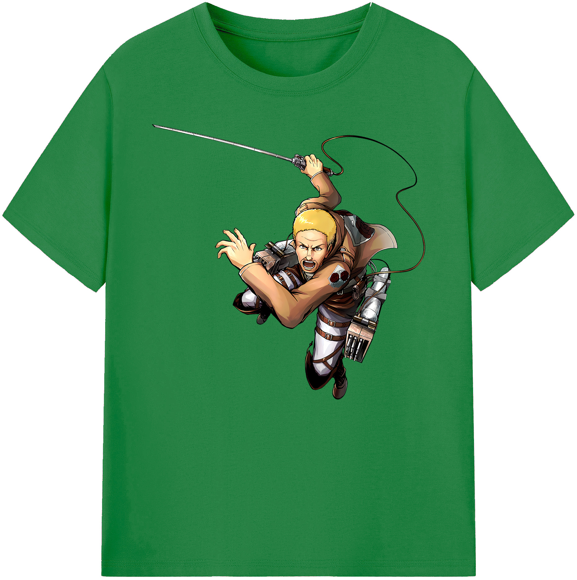 （画像用） 進撃の巨人 ハンネス Attack on Titan Hannes 綿100％ メンズ半袖Tシャツ｜肌触りやわらか＆通気性