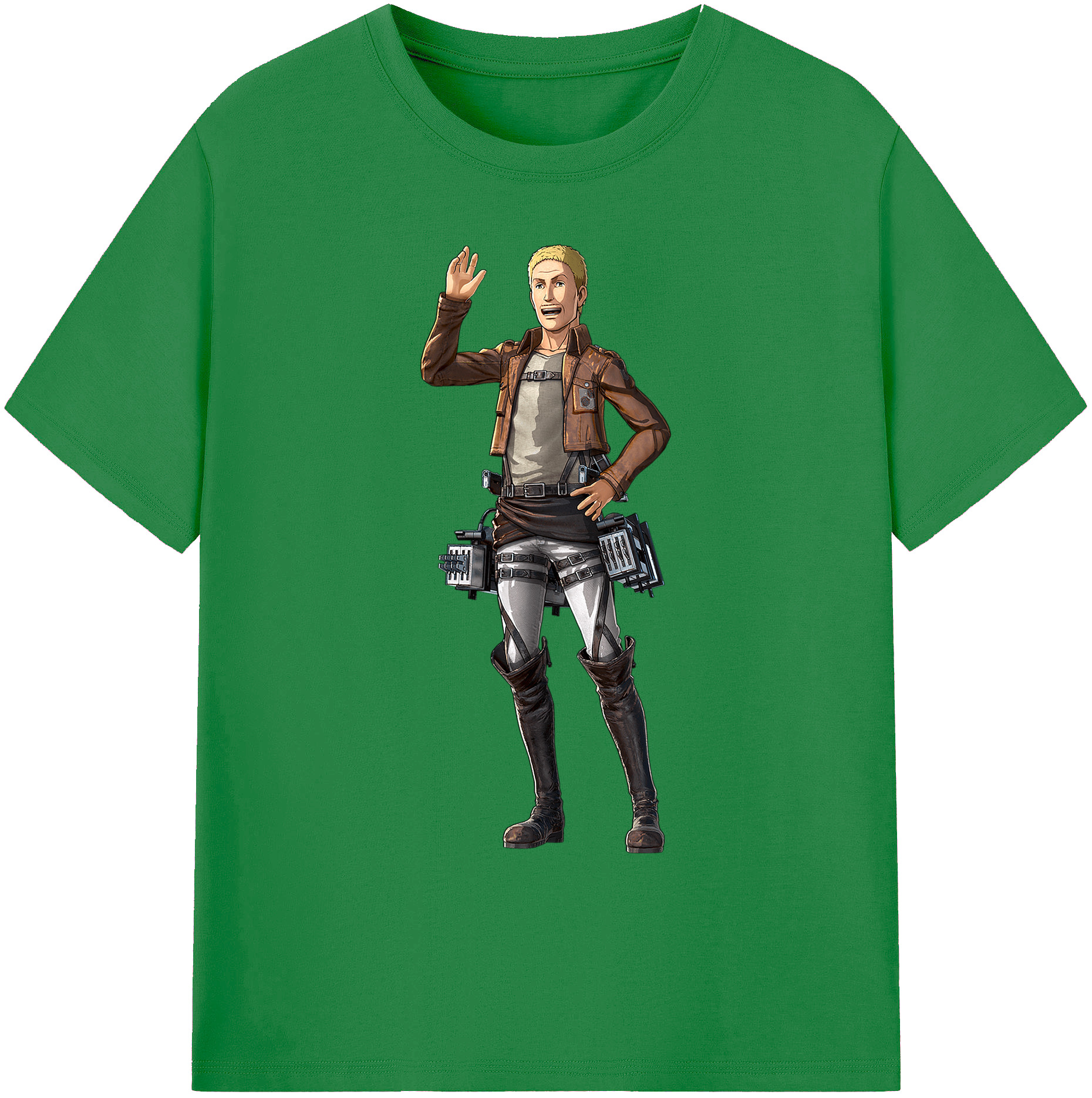 （画像用） 進撃の巨人 ハンネス Attack on Titan Hannes 綿100％ メンズ半袖Tシャツ｜肌触りやわらか＆通気性