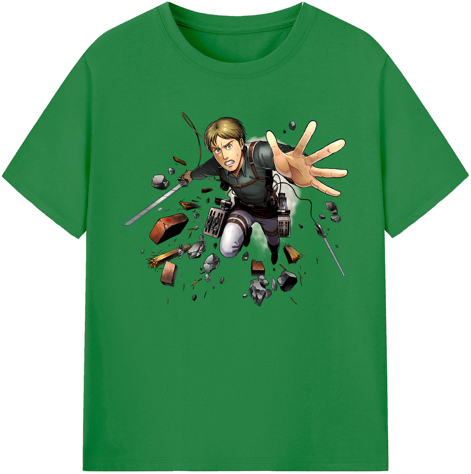（画像用） 進撃の巨人 Attack on Titan 綿100％ メンズ半袖Tシャツ｜肌触りやわらか＆通気性