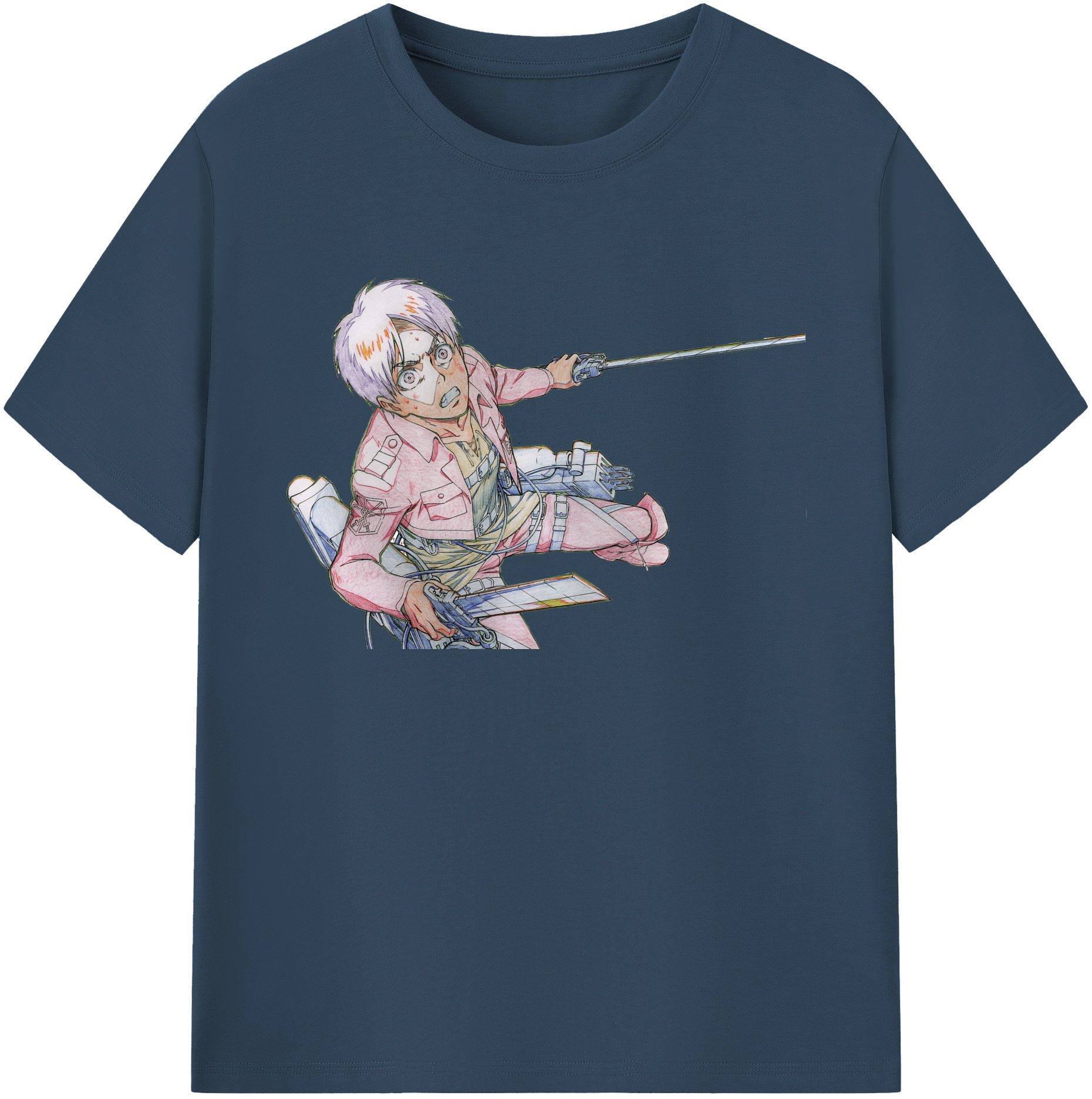（画像用） 進撃の巨人 エレン･イェーガー Attack on Titan Eren Jäger 綿100％ メンズ半袖Tシャツ｜肌触りやわらか＆通気性
