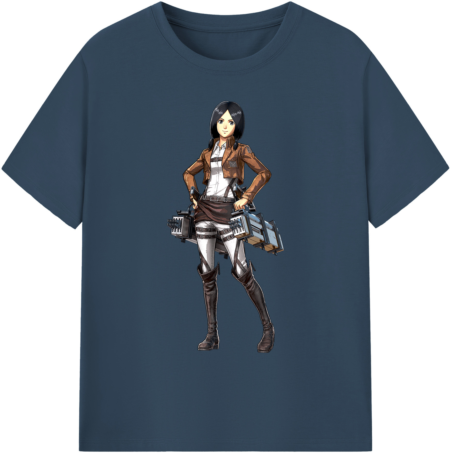 （画像用） 進撃の巨人 ミカサ·アッカーマン Attack on Titan Mikasa Ackerman 綿100％ メンズ半袖Tシャツ｜肌触りやわらか＆通気性