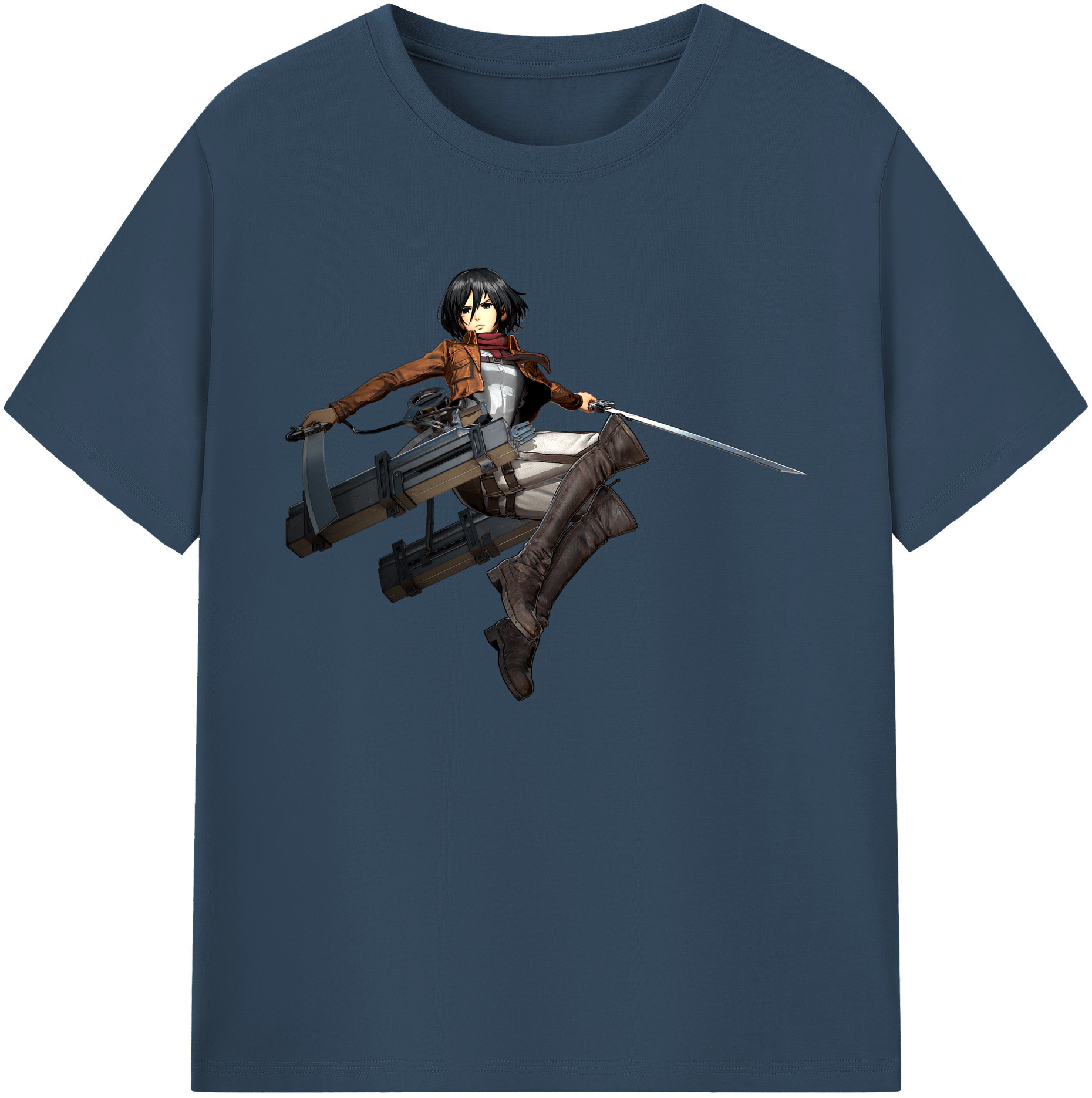 （画像用） 進撃の巨人 ミカサ·アッカーマン Attack on Titan Mikasa Ackerman 綿100％ メンズ半袖Tシャツ｜肌触りやわらか＆通気性