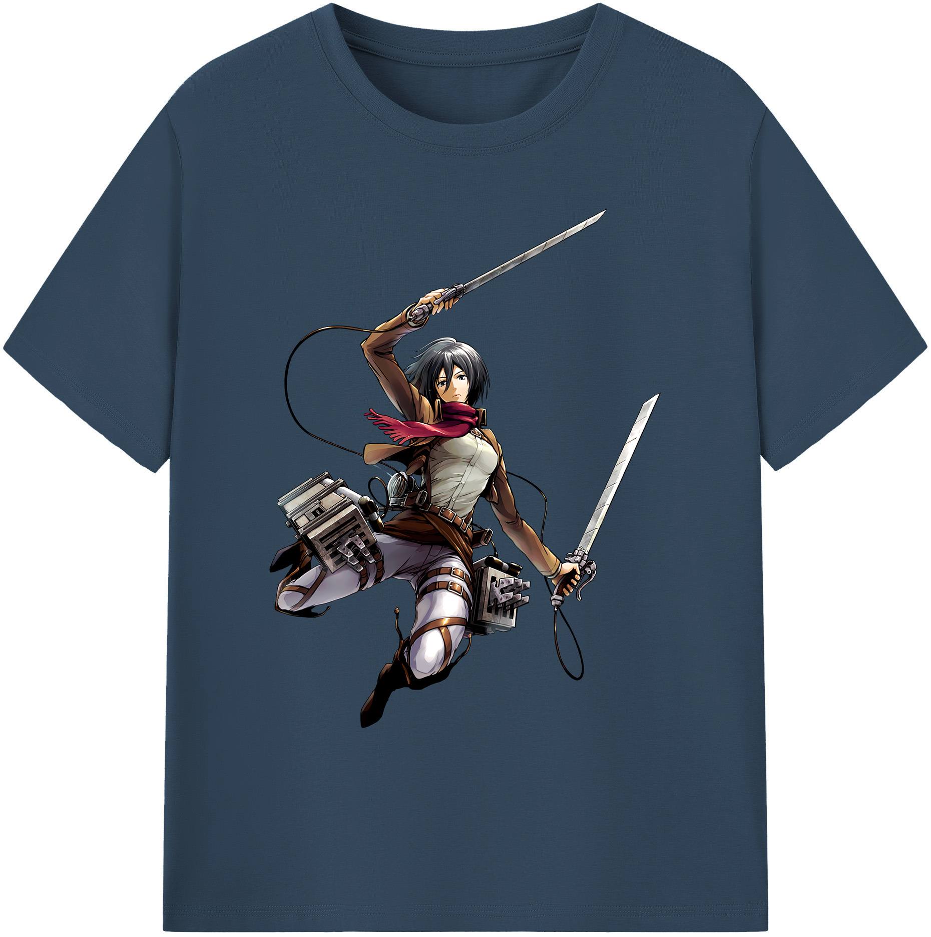 （画像用） 進撃の巨人 ミカサ·アッカーマン Attack on Titan Mikasa Ackerman 綿100％ メンズ半袖Tシャツ｜肌触りやわらか＆通気性