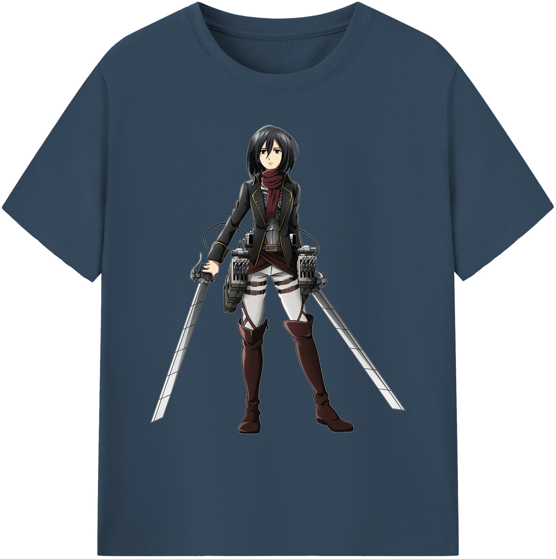 （画像用） 進撃の巨人 ミカサ·アッカーマン Attack on Titan Mikasa Ackerman 綿100％ メンズ半袖Tシャツ｜肌触りやわらか＆通気性