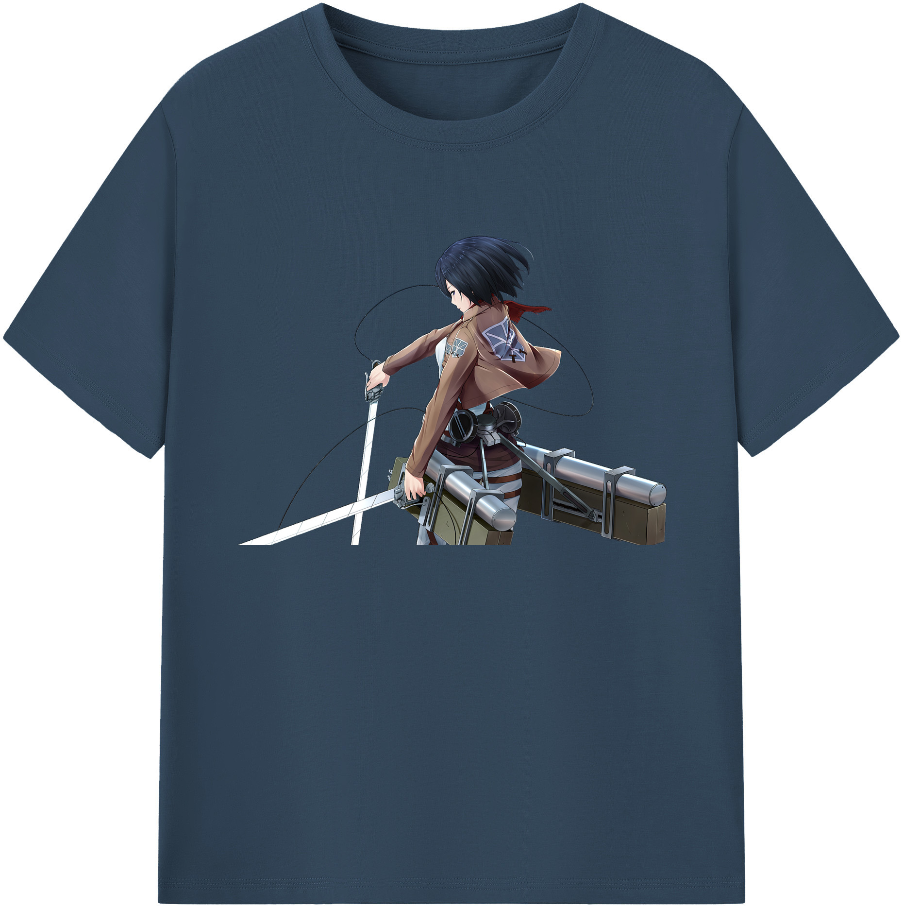 （画像用） 進撃の巨人 ミカサ·アッカーマン Attack on Titan Mikasa Ackerman 綿100％ メンズ半袖Tシャツ｜肌触りやわらか＆通気性