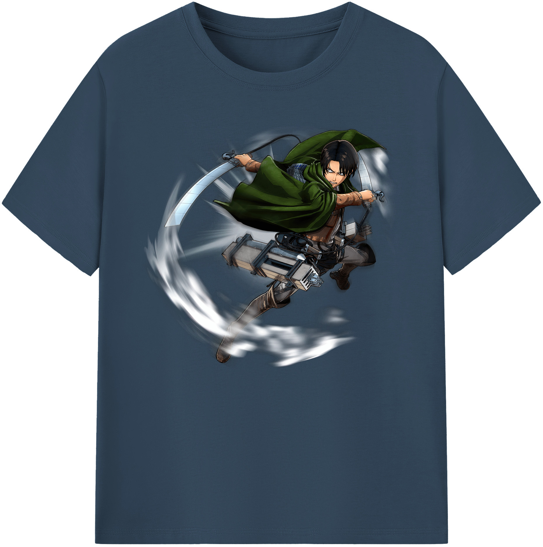 （画像用） 進撃の巨人 リヴァイ·アッカーマン Attack on Titan Levi Ackerman 綿100％ メンズ半袖Tシャツ｜肌触りやわらか＆通気性