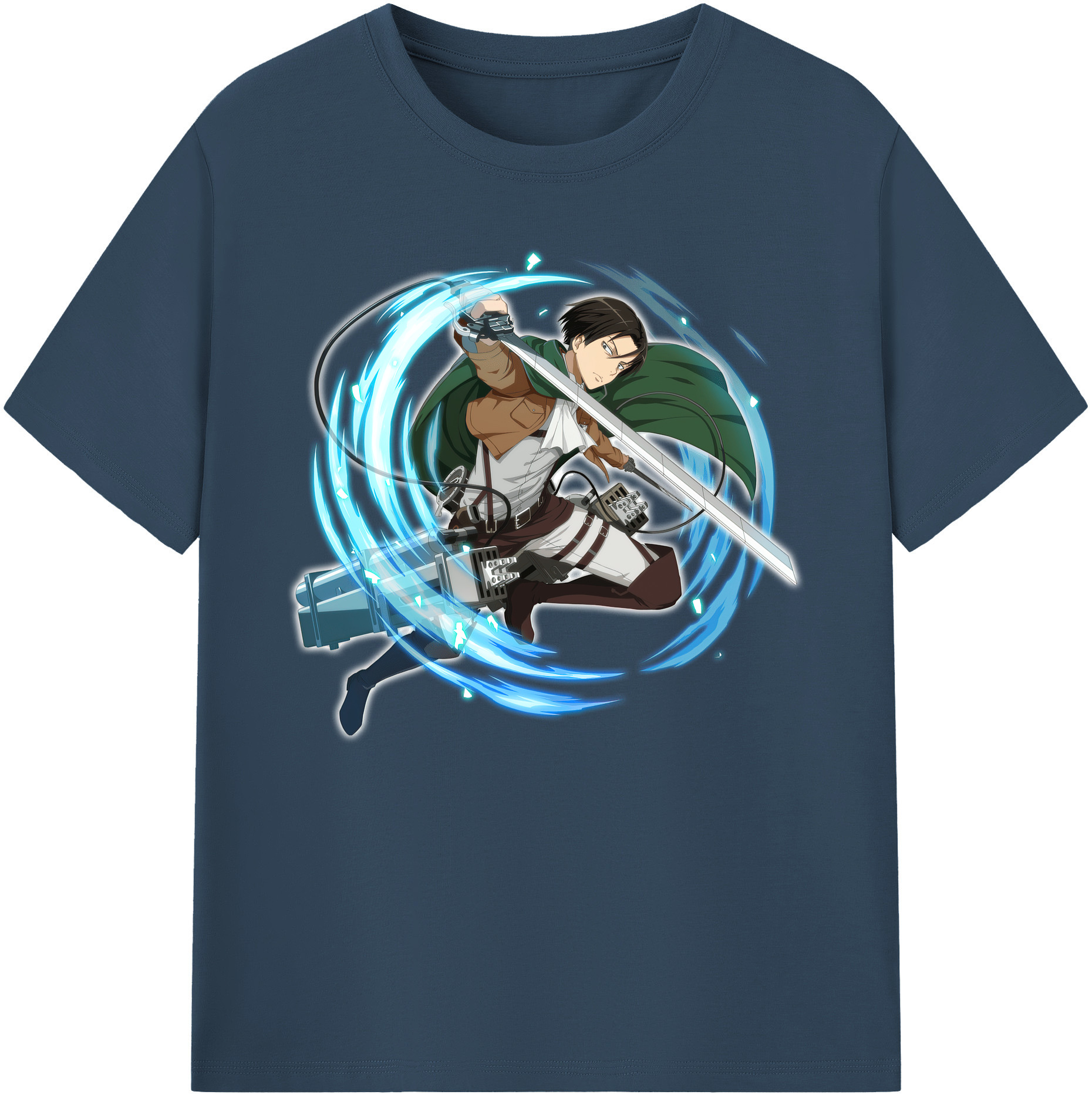 （画像用） 進撃の巨人 リヴァイ·アッカーマン Attack on Titan Levi Ackerman 綿100％ メンズ半袖Tシャツ｜肌触りやわらか＆通気性
