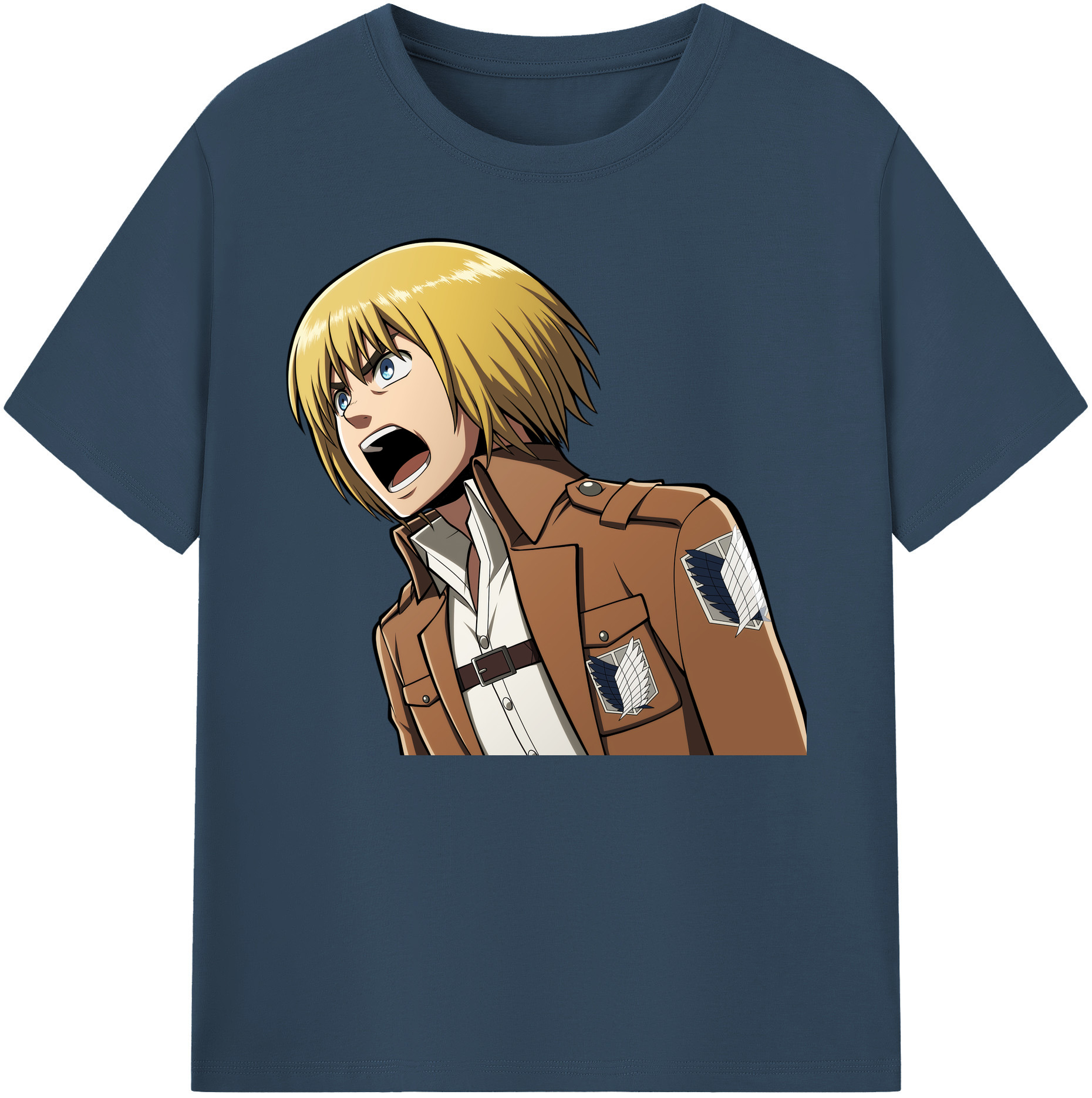 （画像用） 進撃の巨人 アルミン·アルレルト Attack on Titan Armin Arlert 綿100％ メンズ半袖Tシャツ｜肌触りやわらか＆通気性