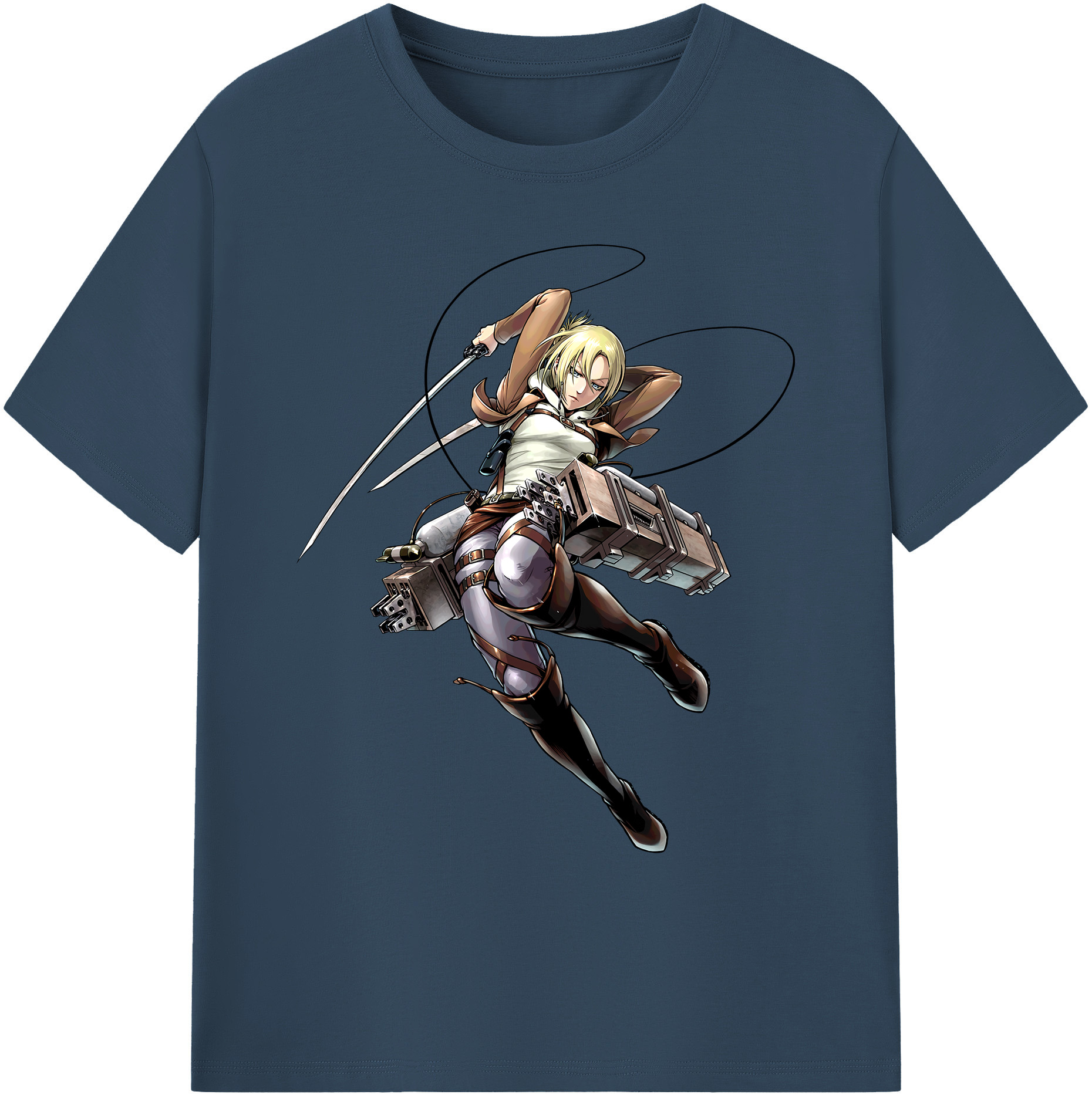 （画像用） 進撃の巨人 アニ・レオンハート Attack on Titan Annie Leonhart 綿100％ メンズ半袖Tシャツ｜肌触りやわらか＆通気性