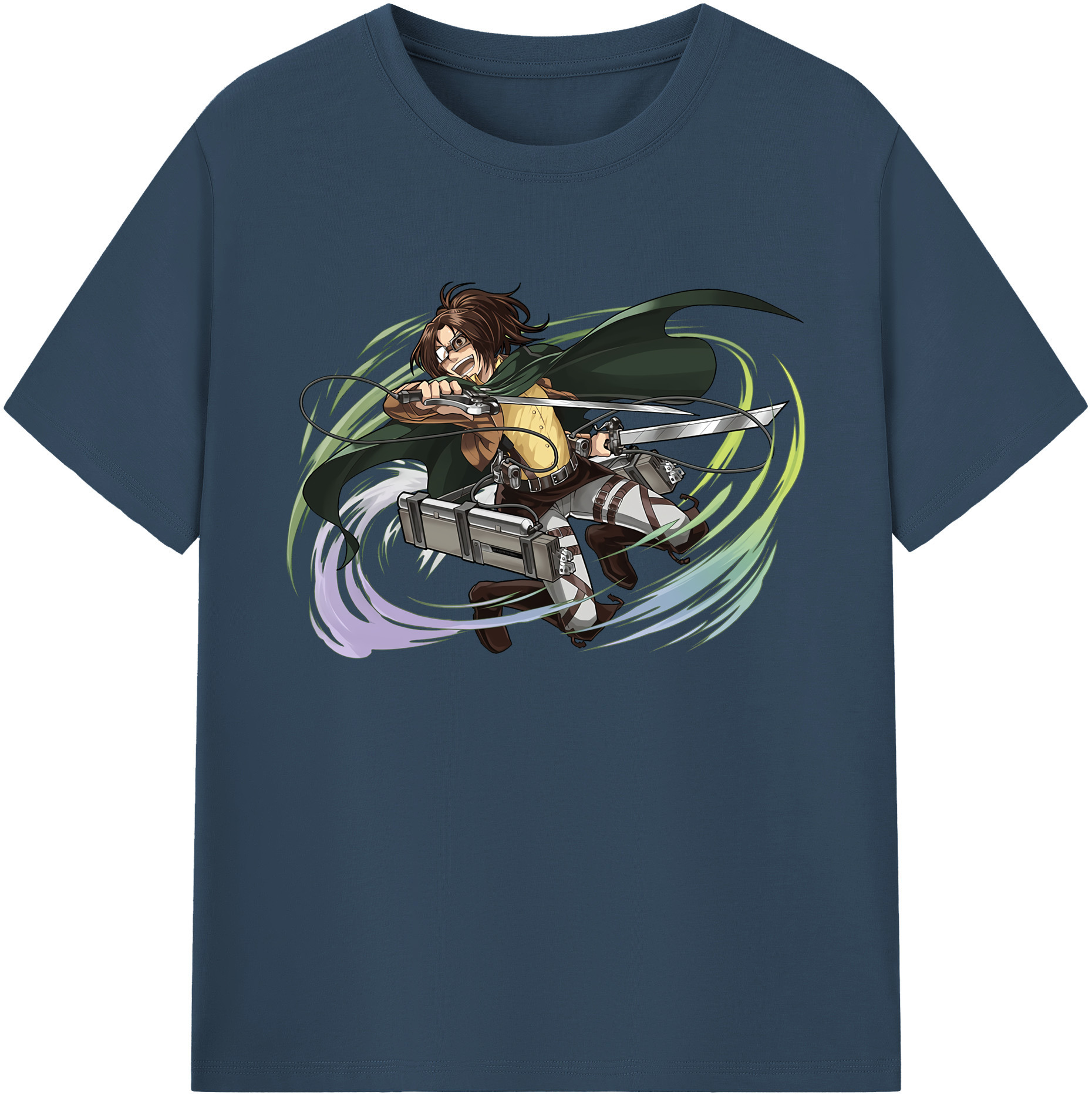 （画像用） 進撃の巨人 ハンジ·ゾエ Attack on Titan Hanji Zoe 綿100％ メンズ半袖Tシャツ｜肌触りやわらか＆通気性