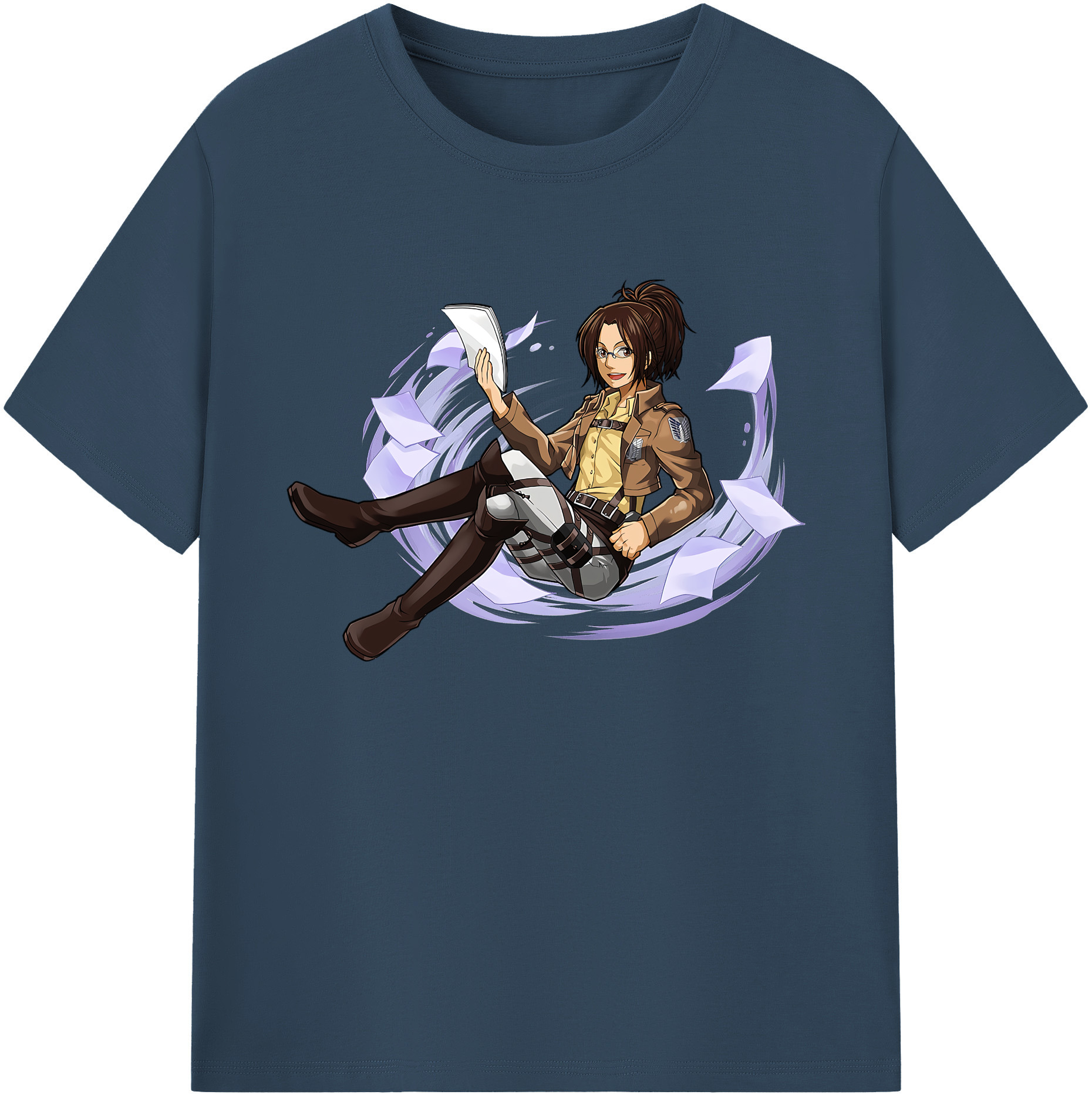 （画像用） 進撃の巨人 ハンジ·ゾエ Attack on Titan Hanji Zoe 綿100％ メンズ半袖Tシャツ｜肌触りやわらか＆通気性