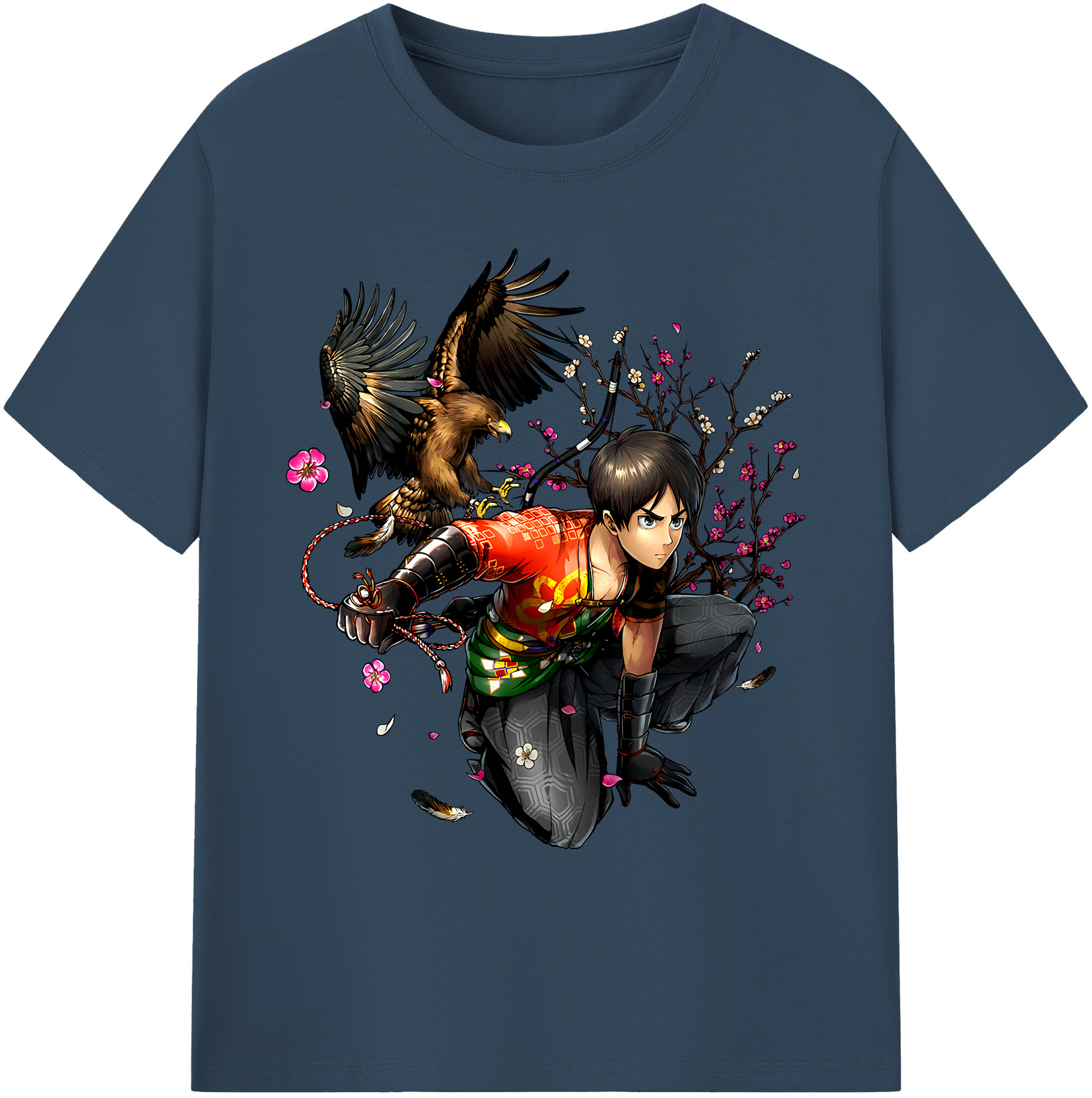 （画像用） 進撃の巨人 エレン･イェーガー Attack on Titan Eren Jäger 綿100％ メンズ半袖Tシャツ｜肌触りやわらか＆通気性