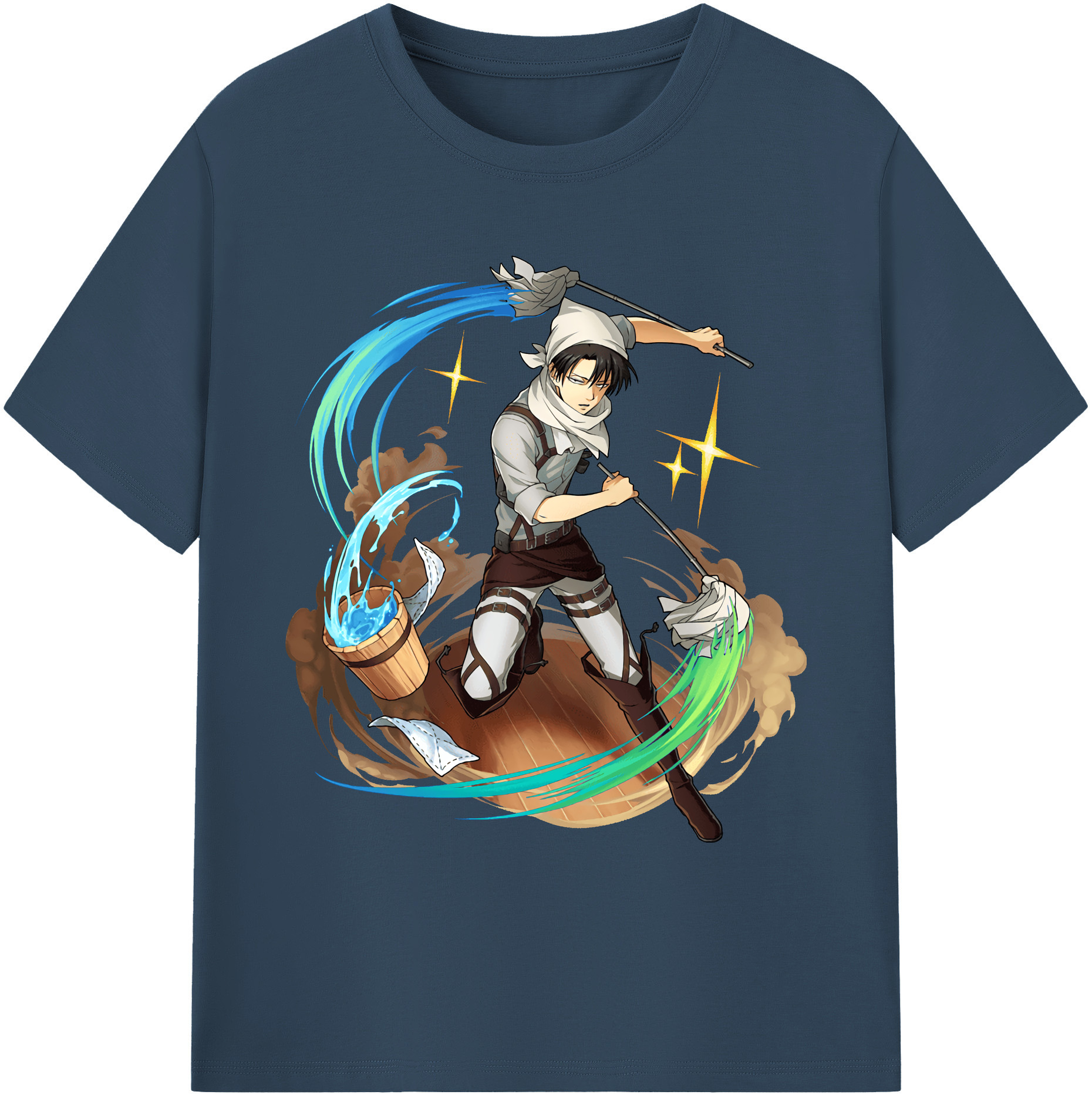 （画像用） 進撃の巨人 リヴァイ·アッカーマン Attack on Titan Levi Ackerman 綿100％ メンズ半袖Tシャツ｜肌触りやわらか＆通気性