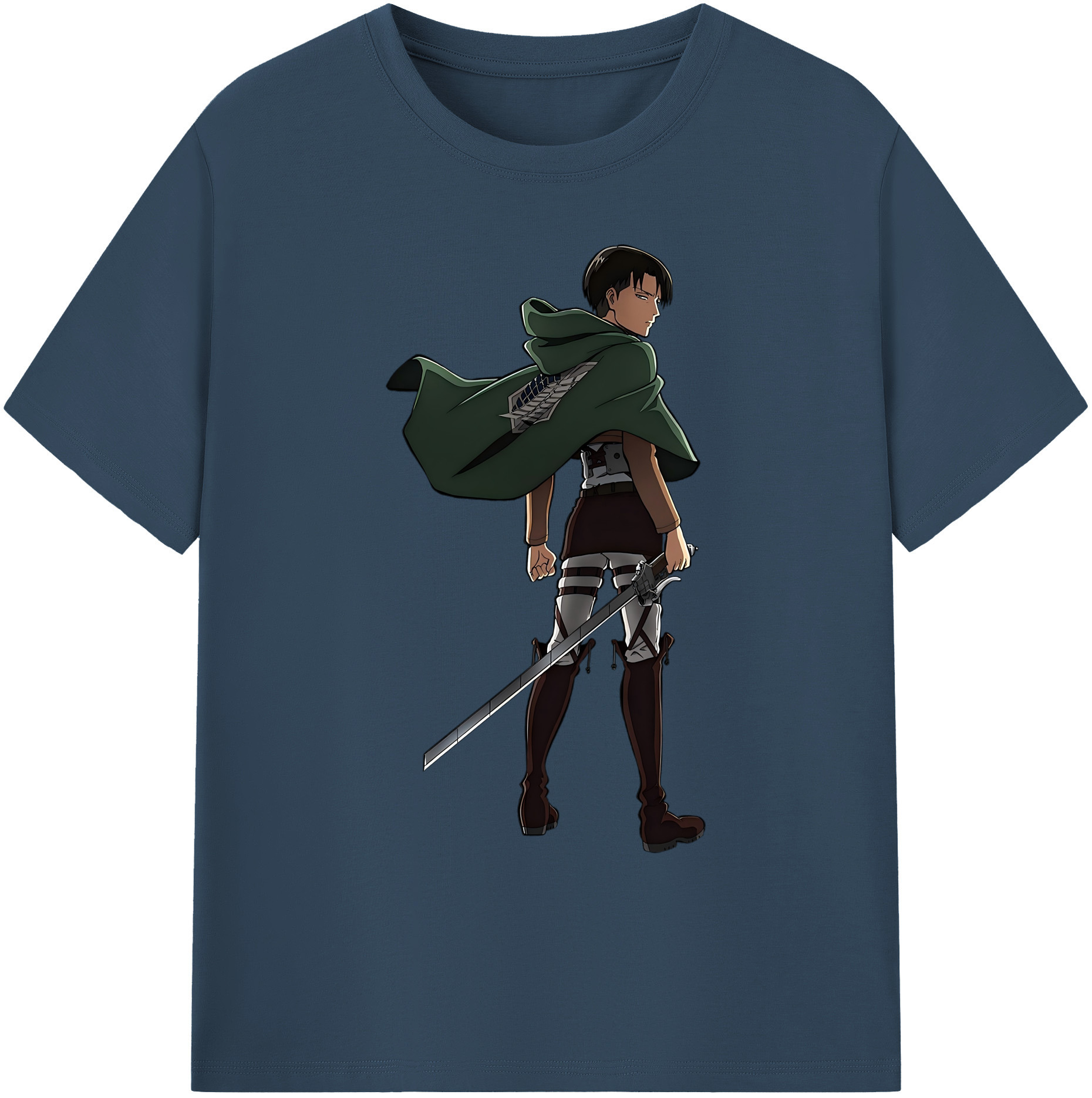 （画像用） 進撃の巨人 リヴァイ·アッカーマン Attack on Titan Levi Ackerman 綿100％ メンズ半袖Tシャツ｜肌触りやわらか＆通気性