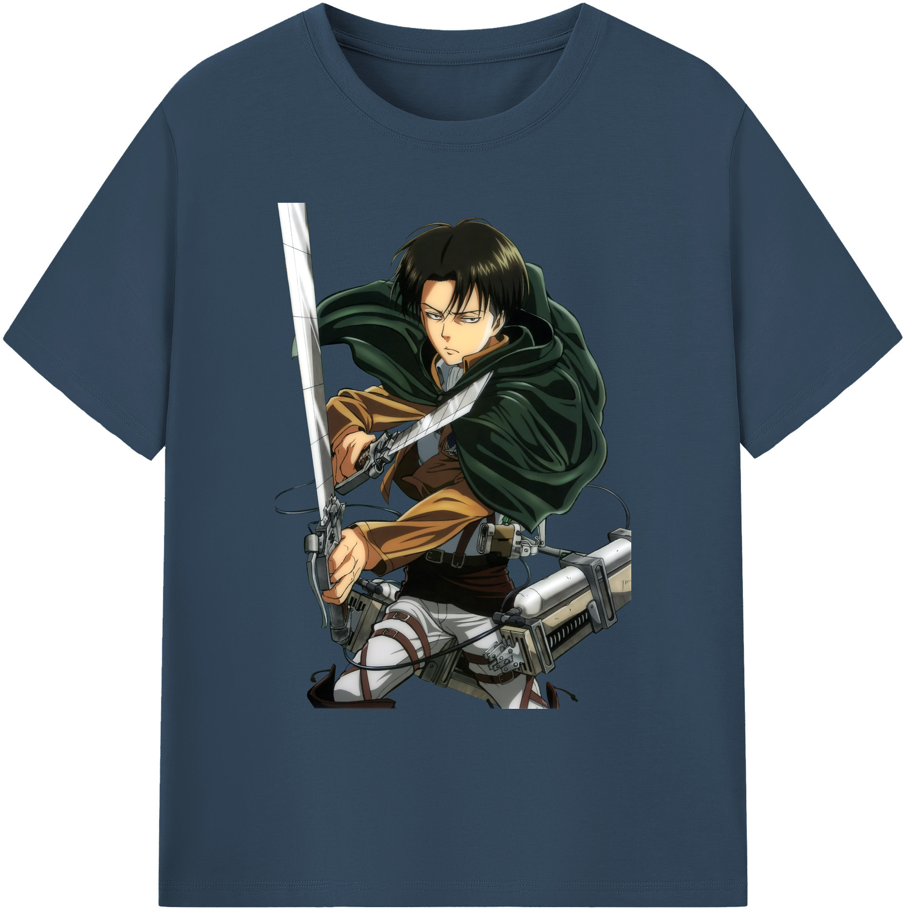 （画像用） 進撃の巨人 リヴァイ·アッカーマン Attack on Titan Levi Ackerman 綿100％ メンズ半袖Tシャツ｜肌触りやわらか＆通気性