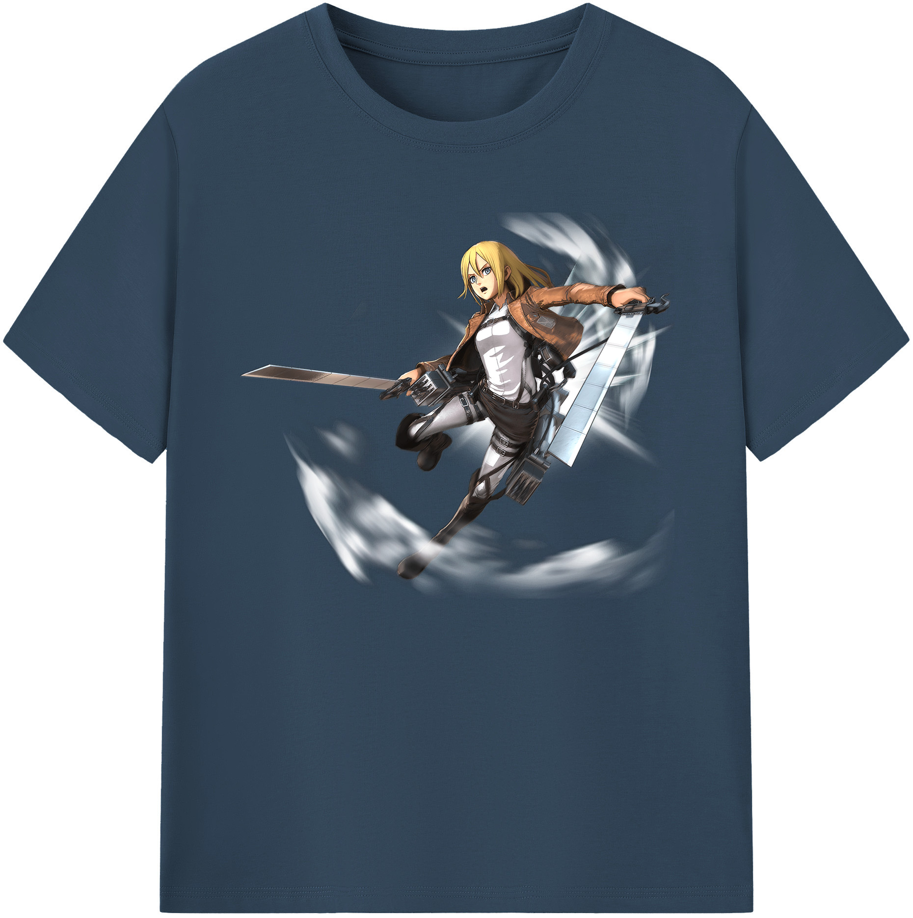 （画像用） 進撃の巨人 クリスタ·レンズ Attack on Titan Christa Lenz 綿100％ メンズ半袖Tシャツ｜肌触りやわらか＆通気性