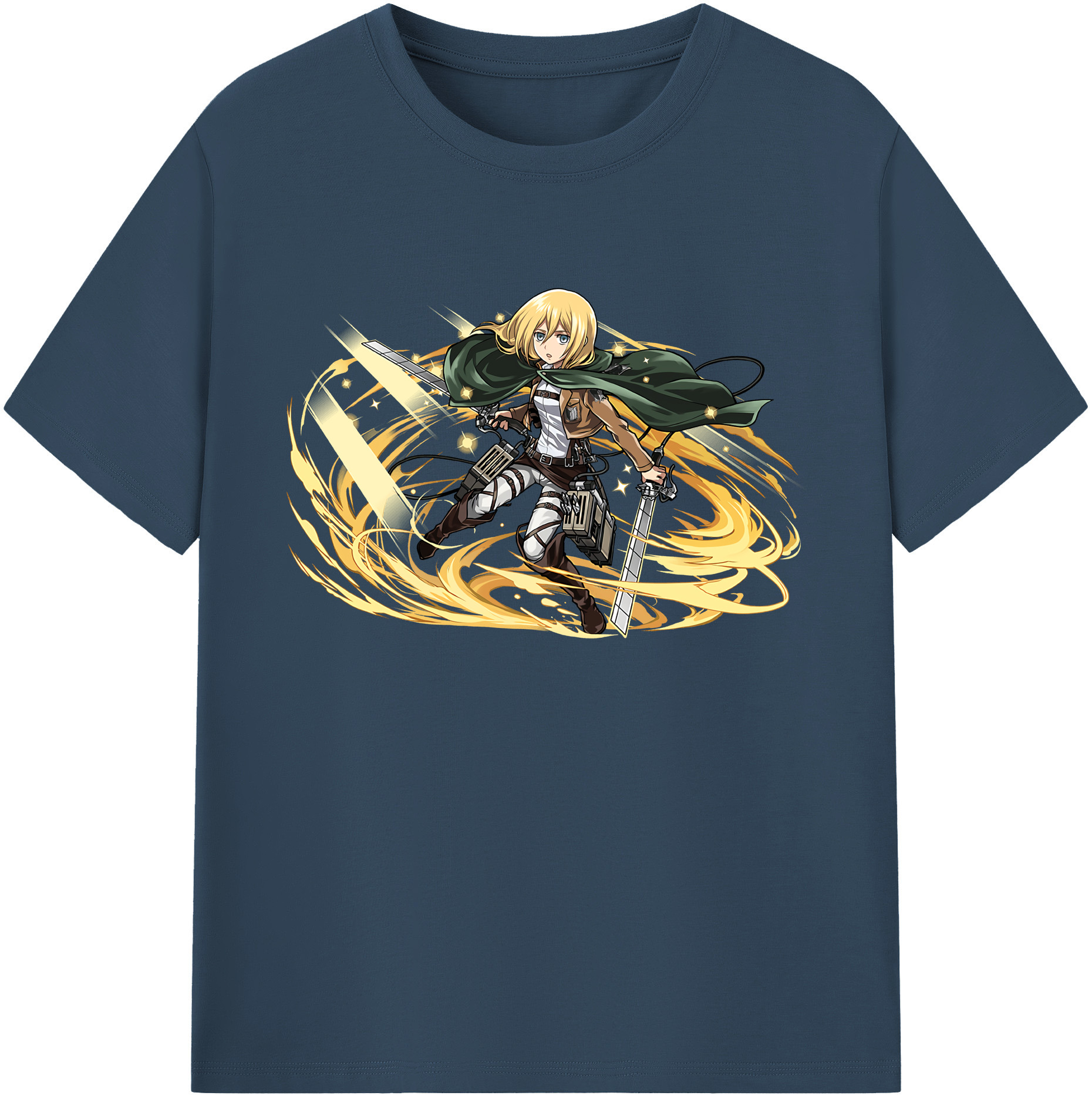 （画像用） 進撃の巨人 クリスタ·レンズ Attack on Titan Christa Lenz 綿100％ メンズ半袖Tシャツ｜肌触りやわらか＆通気性