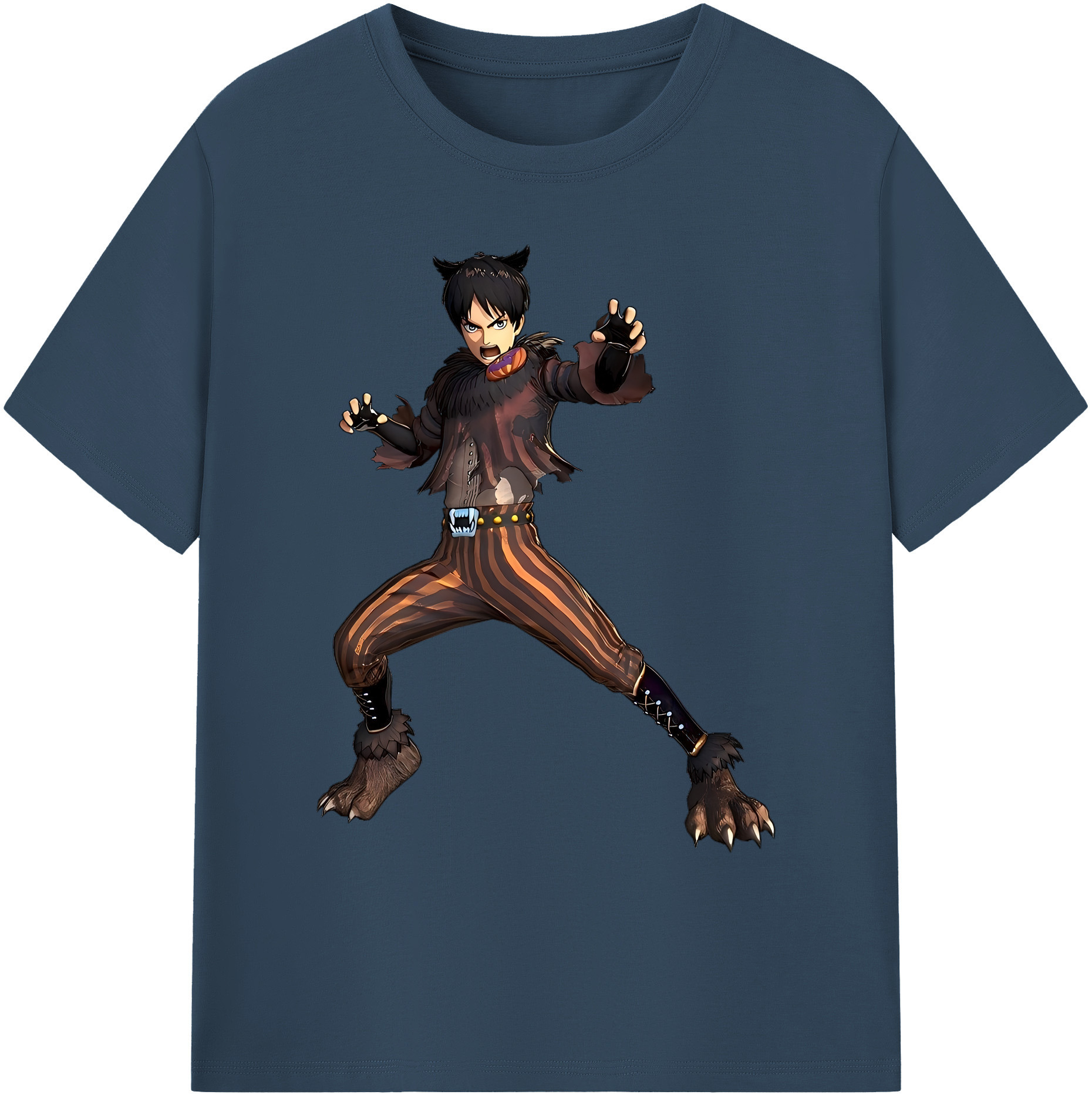 （画像用） 進撃の巨人 エレン･イェーガー Attack on Titan Eren Jäger 綿100％ メンズ半袖Tシャツ｜肌触りやわらか＆通気性