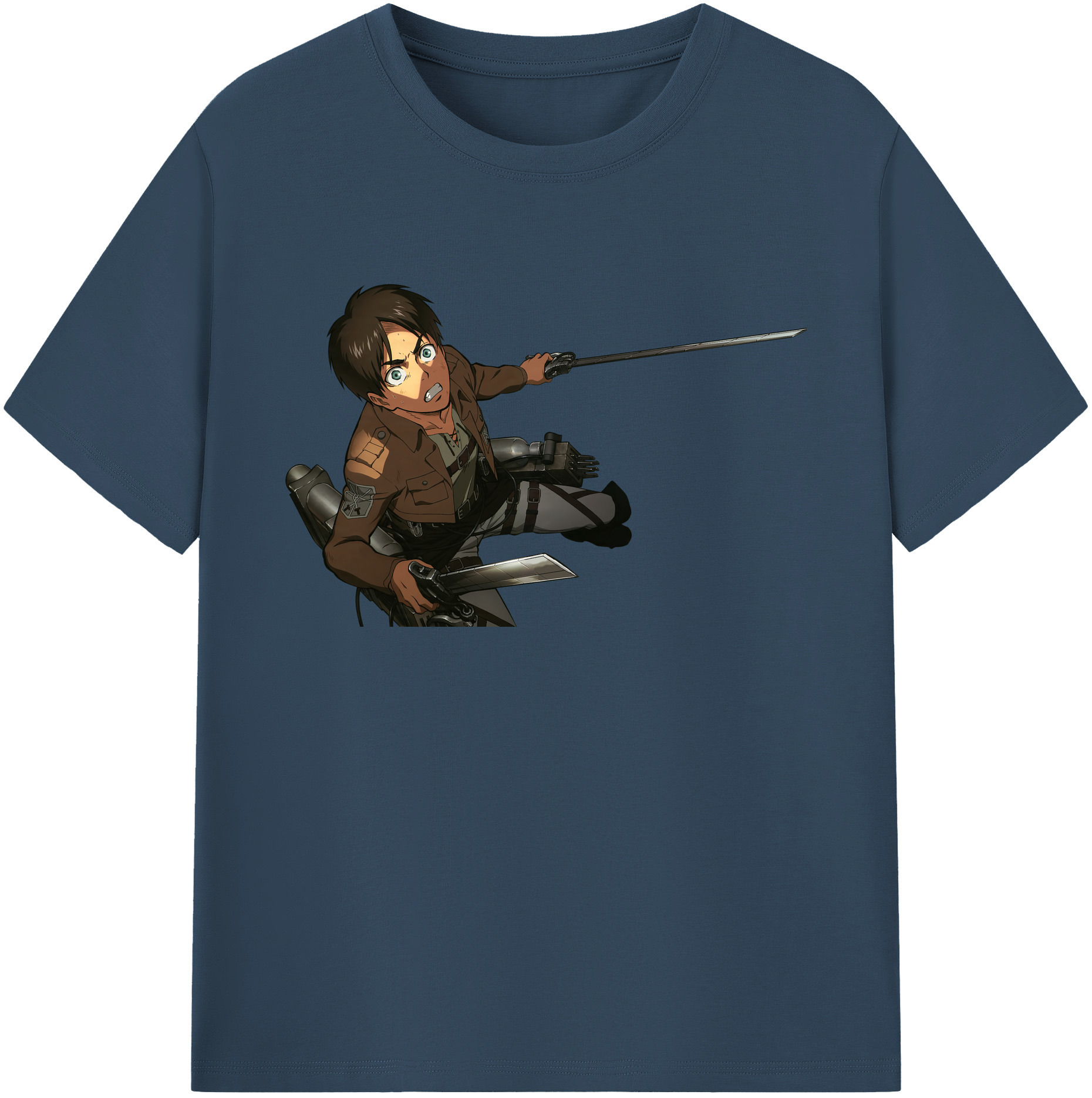 （画像用） 進撃の巨人 エレン･イェーガー Attack on Titan Eren Jäger 綿100％ メンズ半袖Tシャツ｜肌触りやわらか＆通気性