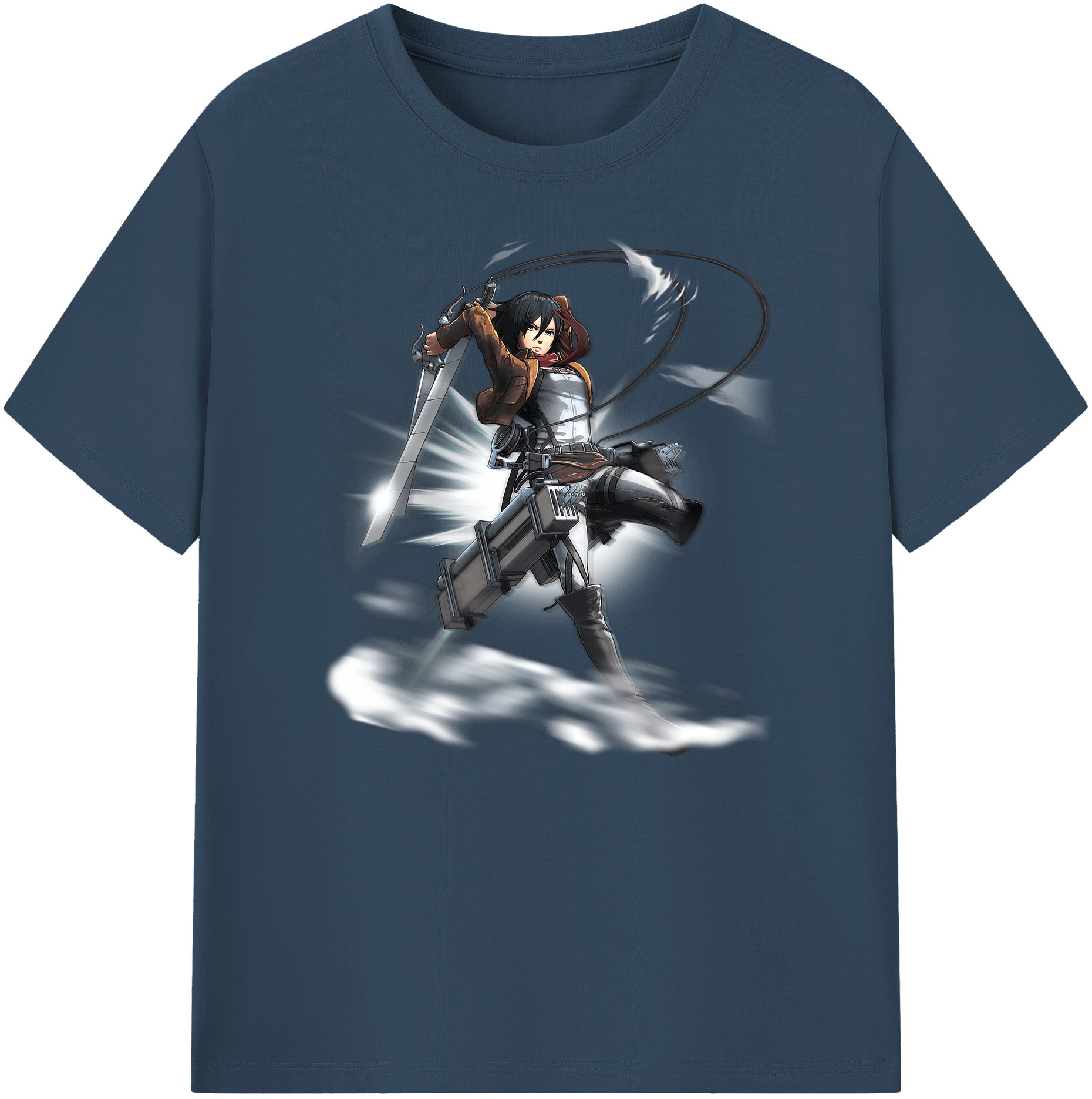 （画像用） 進撃の巨人 ミカサ·アッカーマン Attack on Titan Mikasa Ackerman 綿100％ メンズ半袖Tシャツ｜肌触りやわらか＆通気性