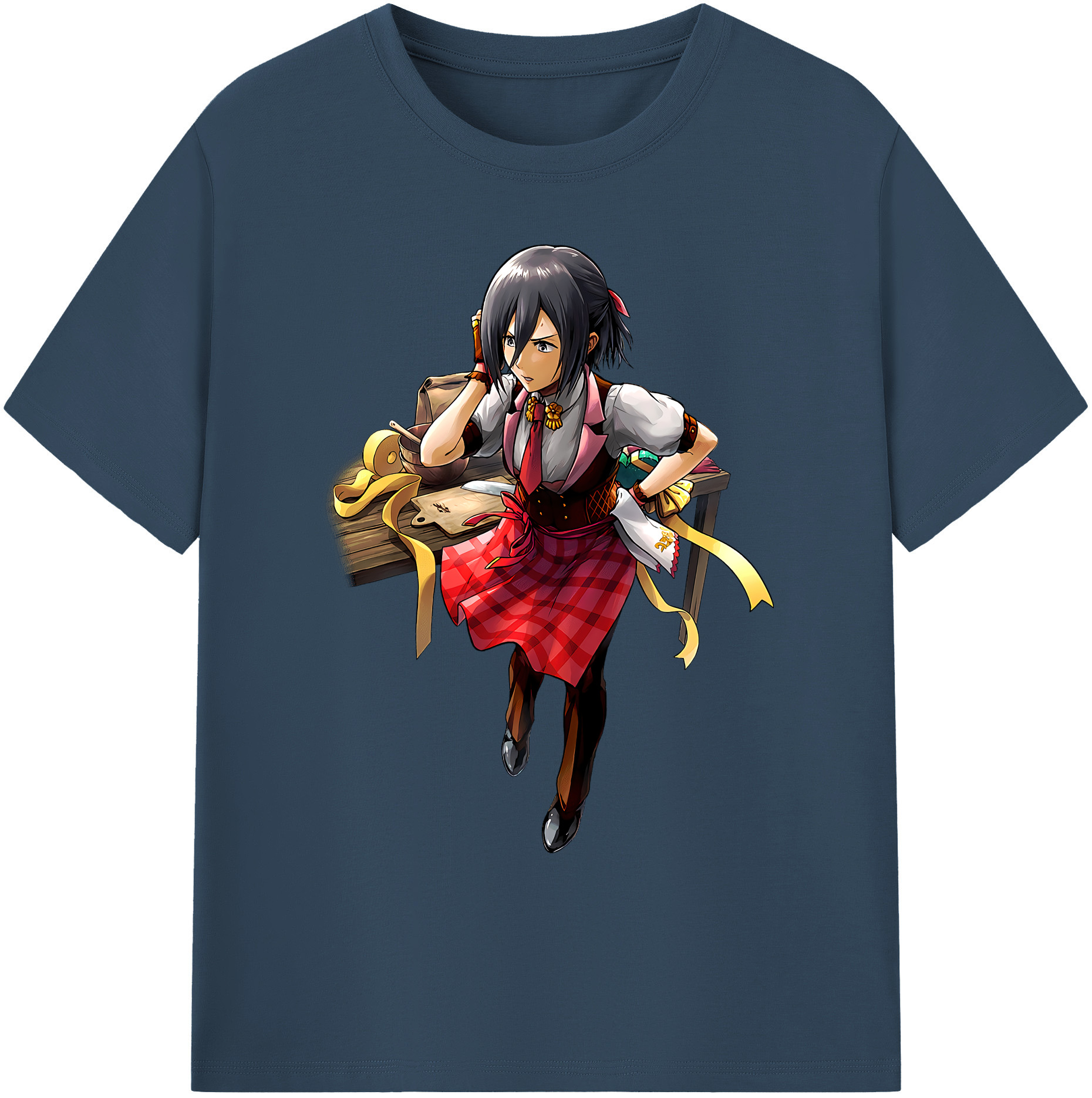 （画像用） 進撃の巨人 ミカサ·アッカーマン Attack on Titan Mikasa Ackerman 綿100％ メンズ半袖Tシャツ｜肌触りやわらか＆通気性