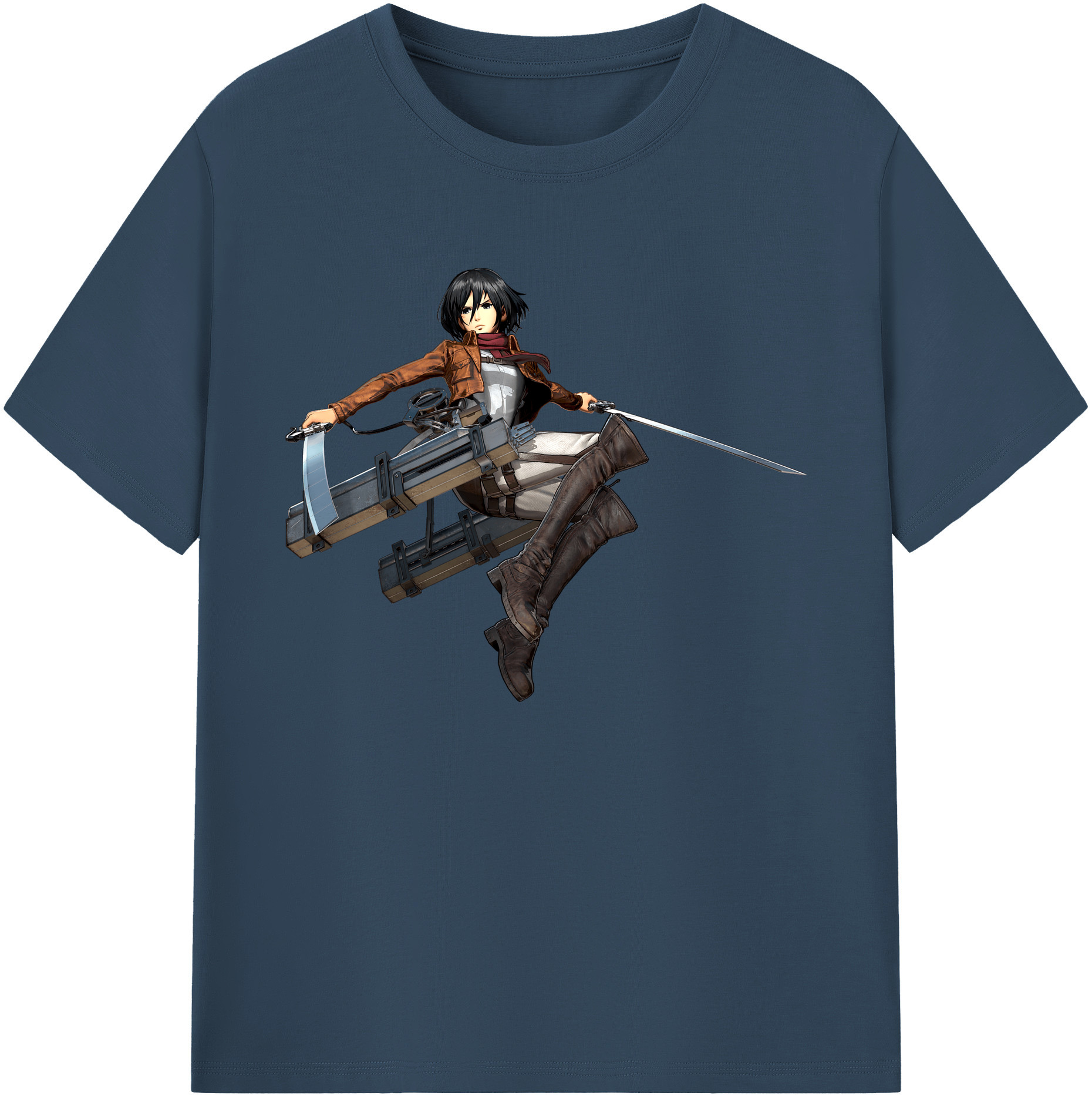 （画像用） 進撃の巨人 ミカサ·アッカーマン Attack on Titan Mikasa Ackerman 綿100％ メンズ半袖Tシャツ｜肌触りやわらか＆通気性