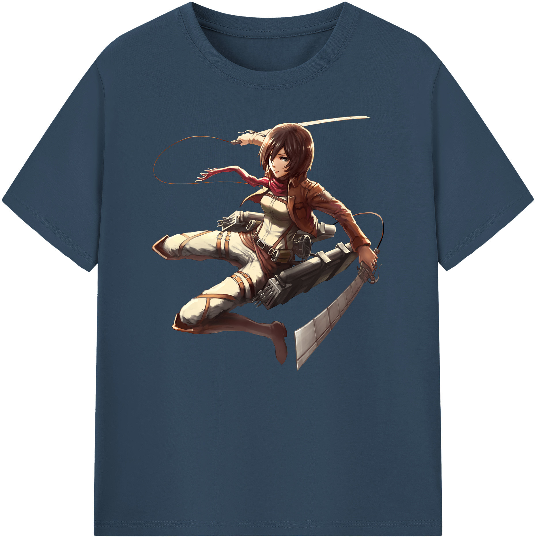 （画像用） 進撃の巨人 ミカサ·アッカーマン Attack on Titan Mikasa Ackerman 綿100％ メンズ半袖Tシャツ｜肌触りやわらか＆通気性