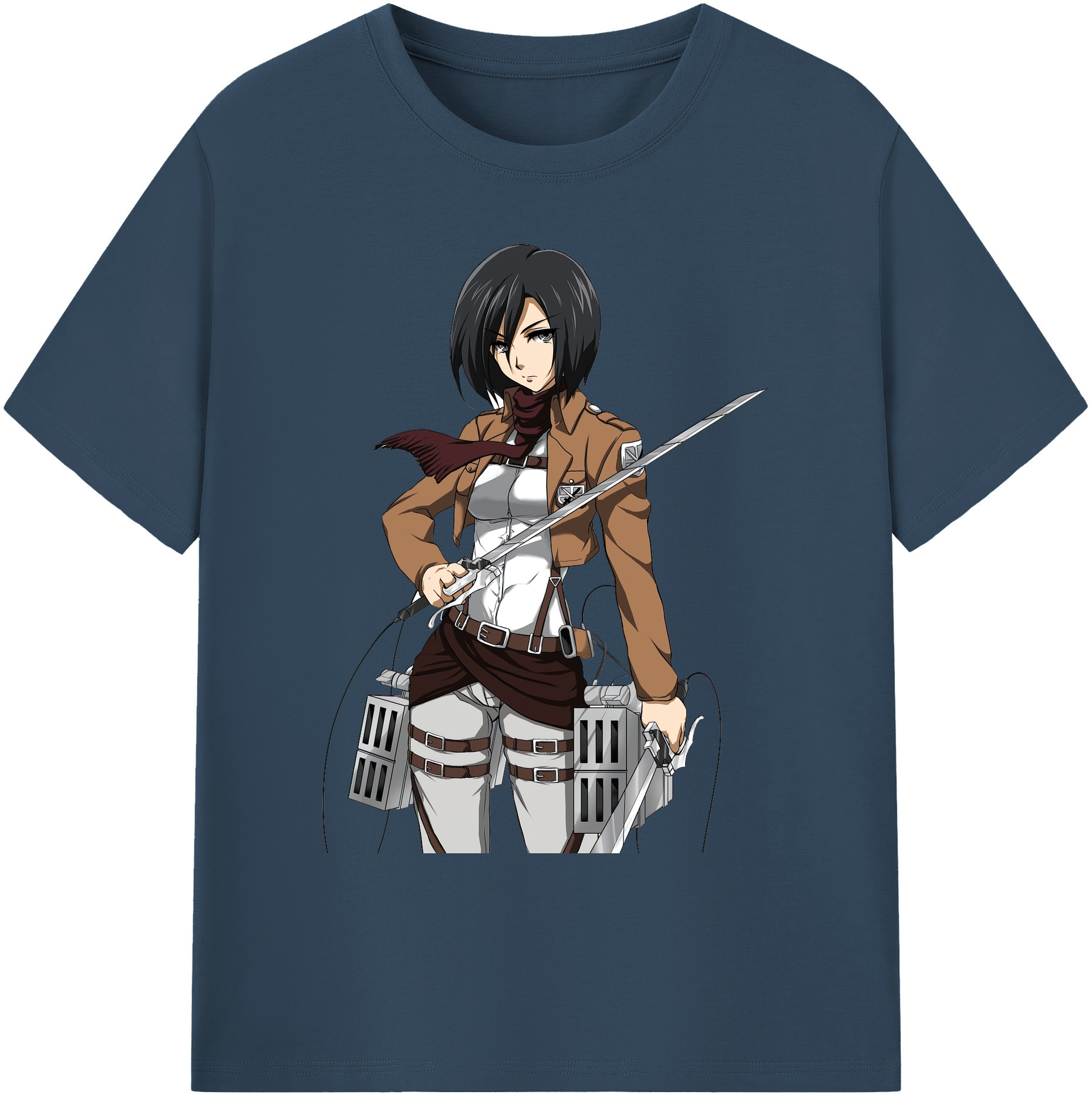 （画像用） 進撃の巨人 ミカサ·アッカーマン Attack on Titan Mikasa Ackerman 綿100％ メンズ半袖Tシャツ｜肌触りやわらか＆通気性