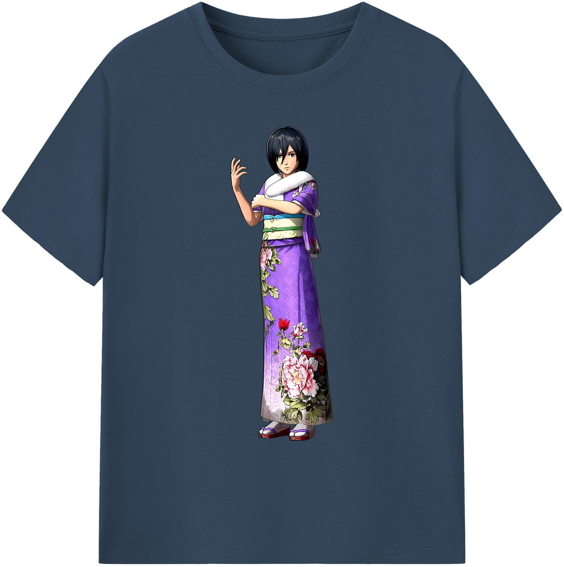 （画像用） 進撃の巨人 ミカサ·アッカーマン Attack on Titan Mikasa Ackerman 綿100％ メンズ半袖Tシャツ｜肌触りやわらか＆通気性