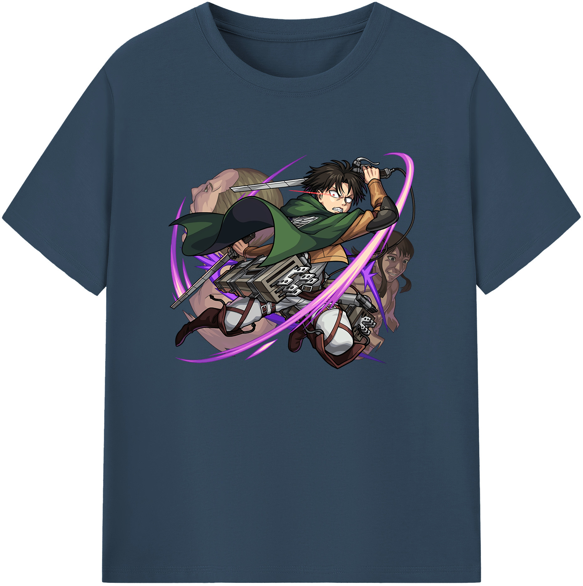（画像用） 進撃の巨人 リヴァイ·アッカーマン Attack on Titan Levi Ackerman 綿100％ メンズ半袖Tシャツ｜肌触りやわらか＆通気性