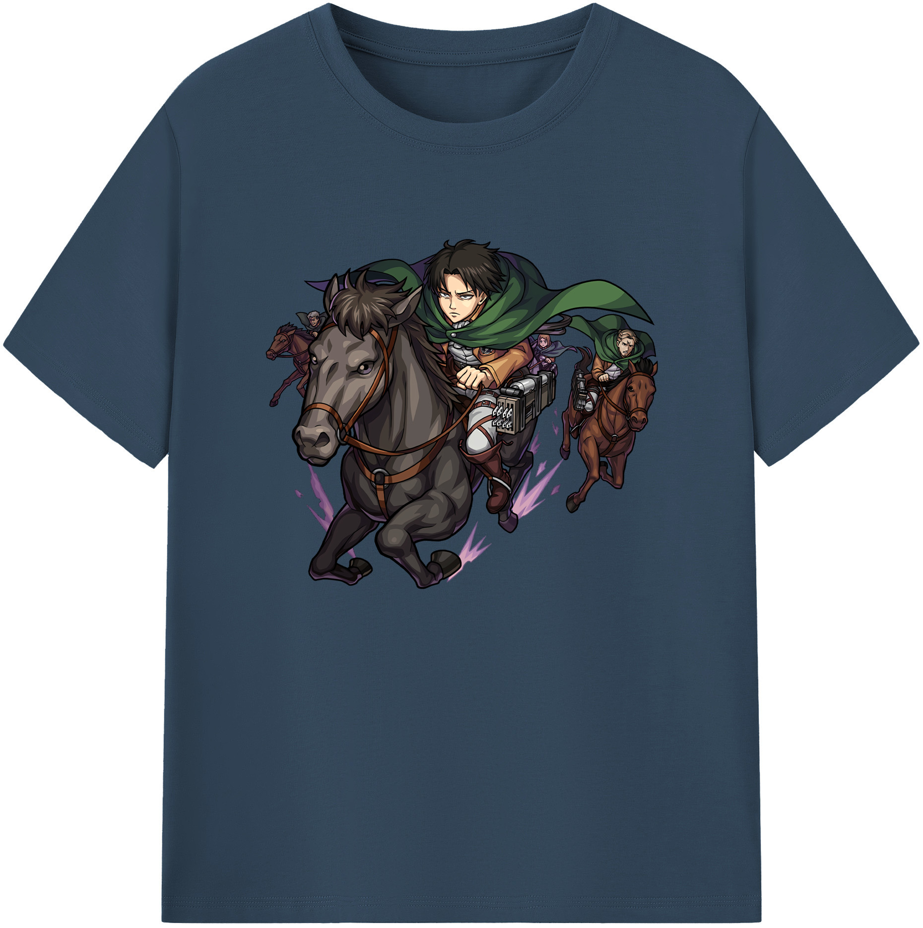 （画像用） 進撃の巨人 リヴァイ·アッカーマン Attack on Titan Levi Ackerman 綿100％ メンズ半袖Tシャツ｜肌触りやわらか＆通気性