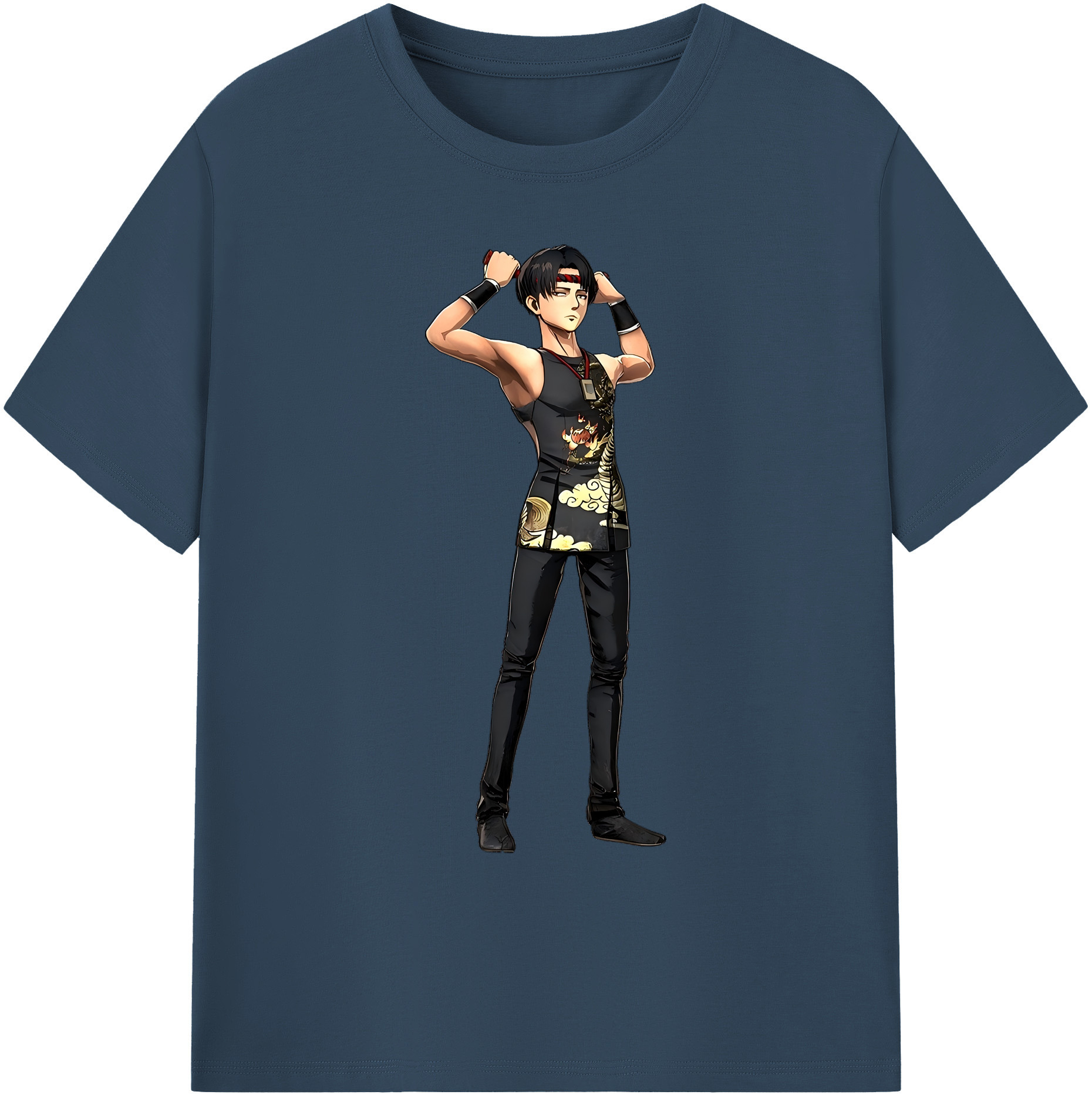 （画像用） 進撃の巨人 リヴァイ·アッカーマン Attack on Titan Levi Ackerman 綿100％ メンズ半袖Tシャツ｜肌触りやわらか＆通気性