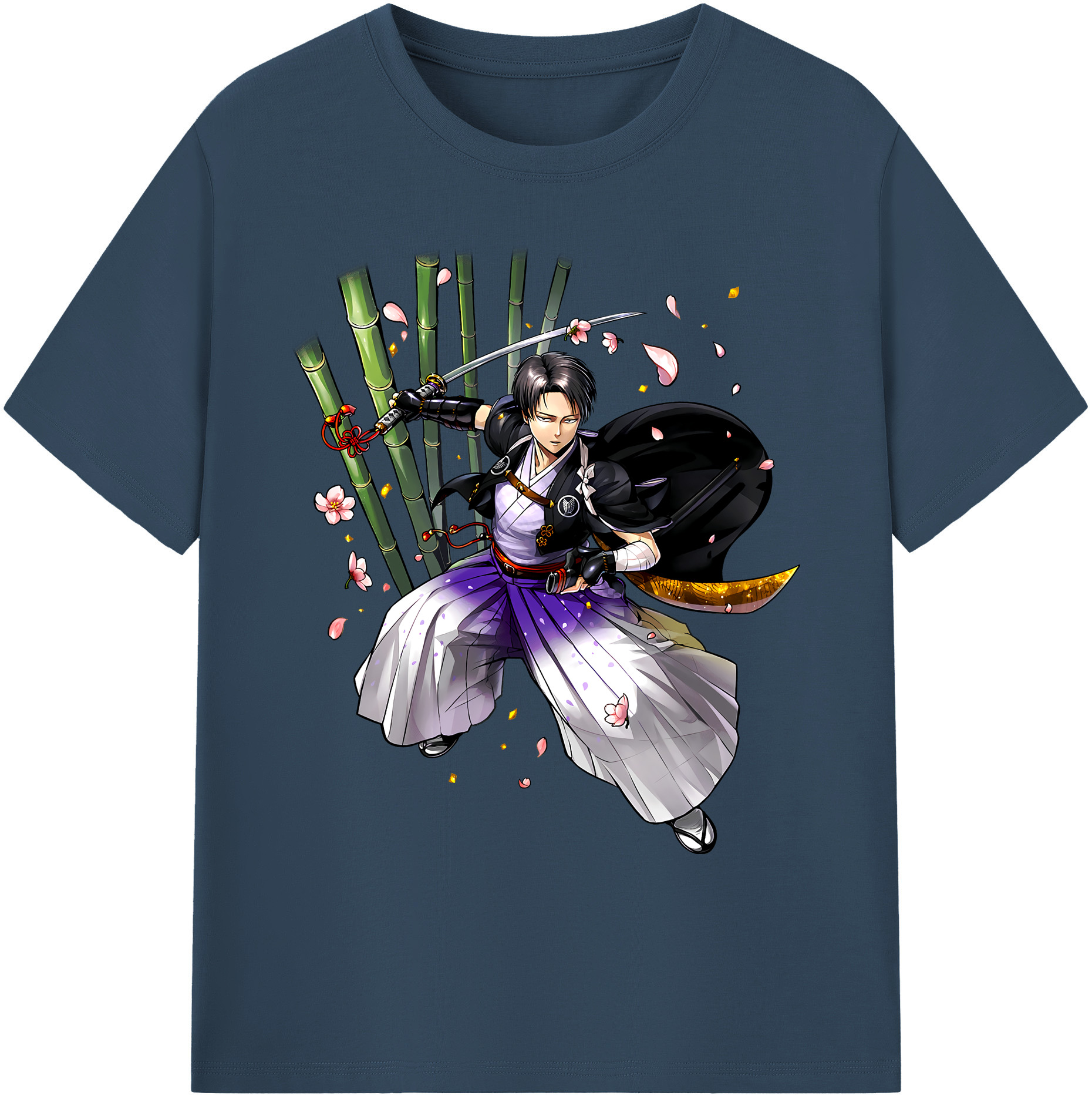 （画像用） 進撃の巨人 リヴァイ·アッカーマン Attack on Titan Levi Ackerman 綿100％ メンズ半袖Tシャツ｜肌触りやわらか＆通気性