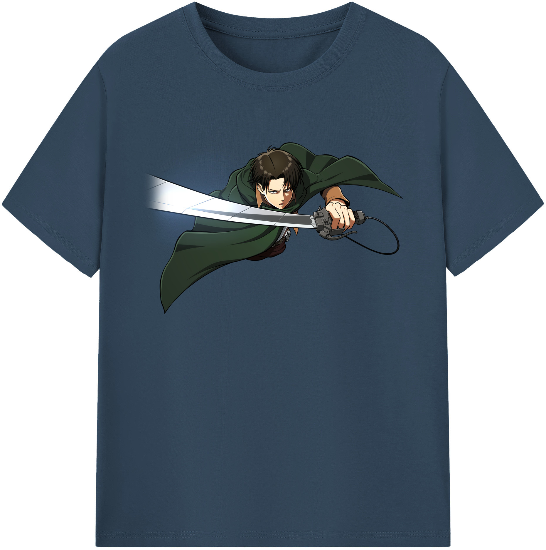 （画像用） 進撃の巨人 リヴァイ·アッカーマン Attack on Titan Levi Ackerman 綿100％ メンズ半袖Tシャツ｜肌触りやわらか＆通気性