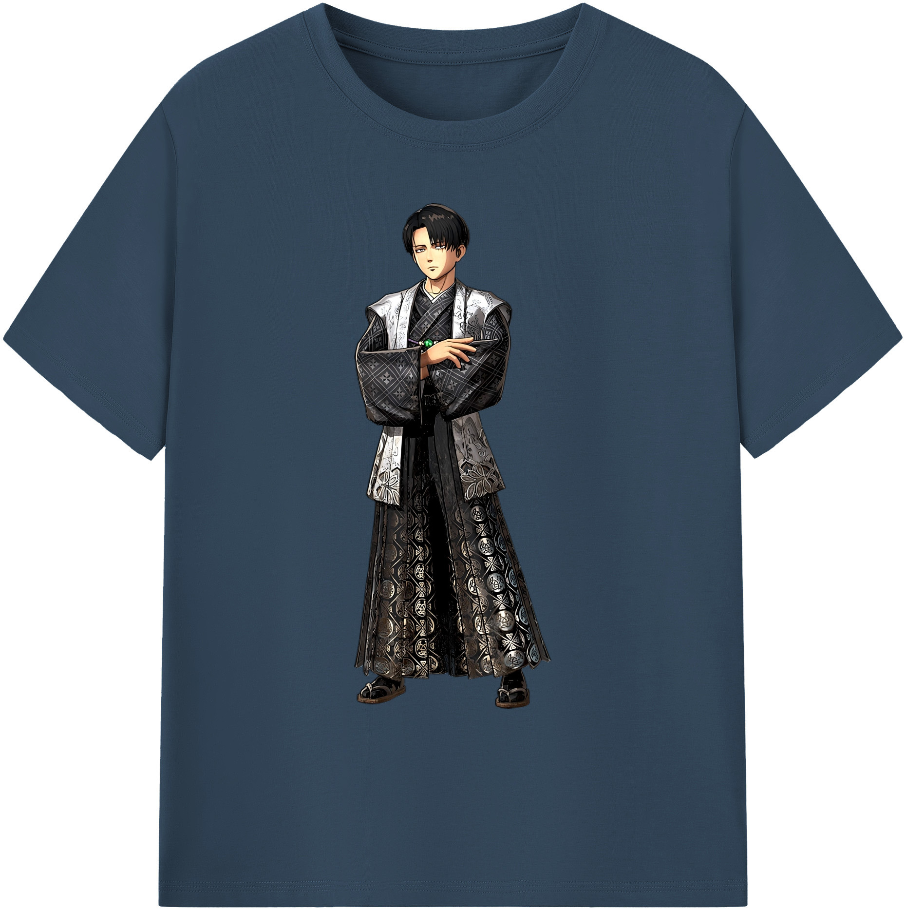 （画像用） 進撃の巨人 リヴァイ·アッカーマン Attack on Titan Levi Ackerman 綿100％ メンズ半袖Tシャツ｜肌触りやわらか＆通気性