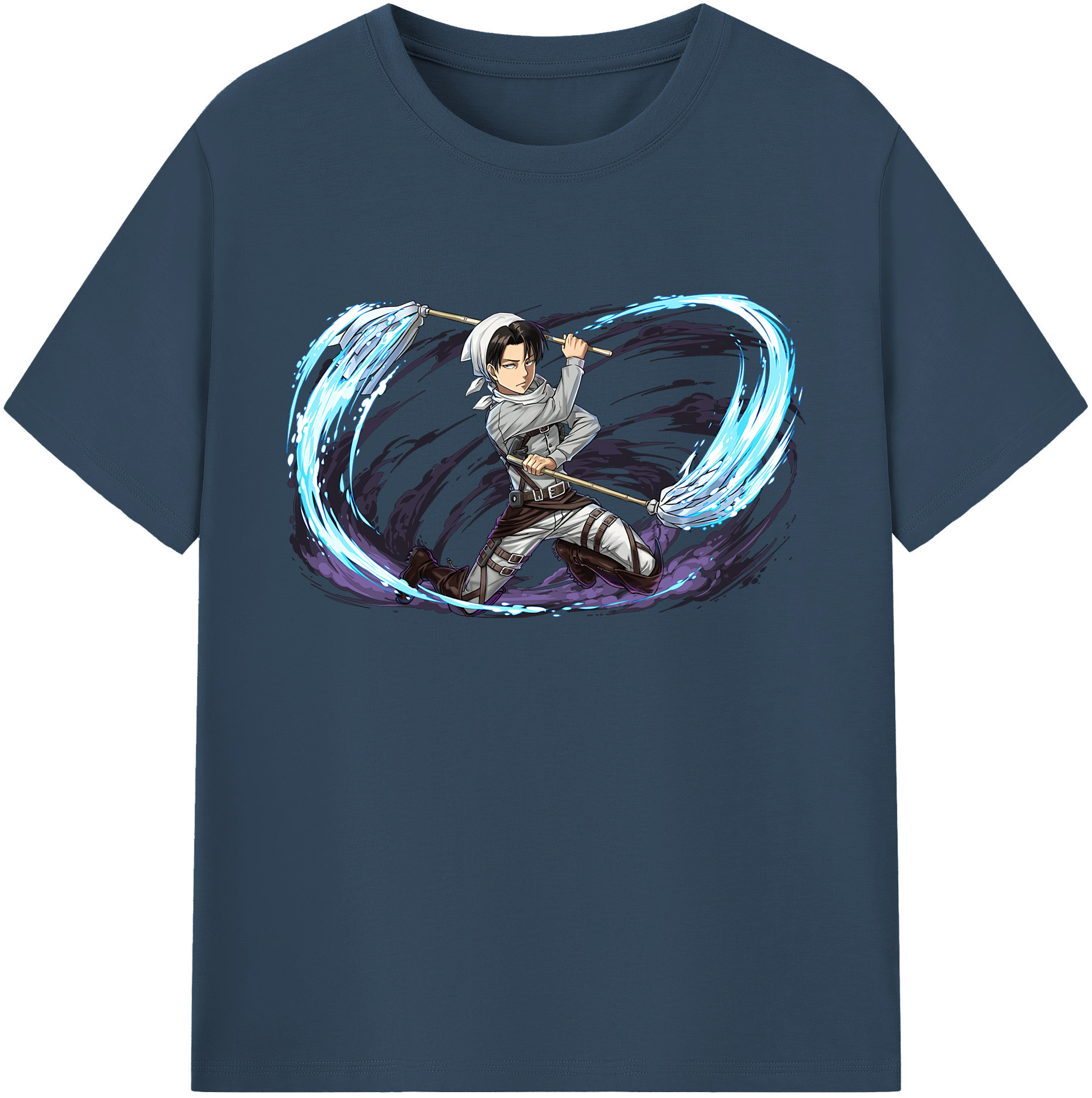 （画像用） 進撃の巨人 リヴァイ·アッカーマン Attack on Titan Levi Ackerman 綿100％ メンズ半袖Tシャツ｜肌触りやわらか＆通気性