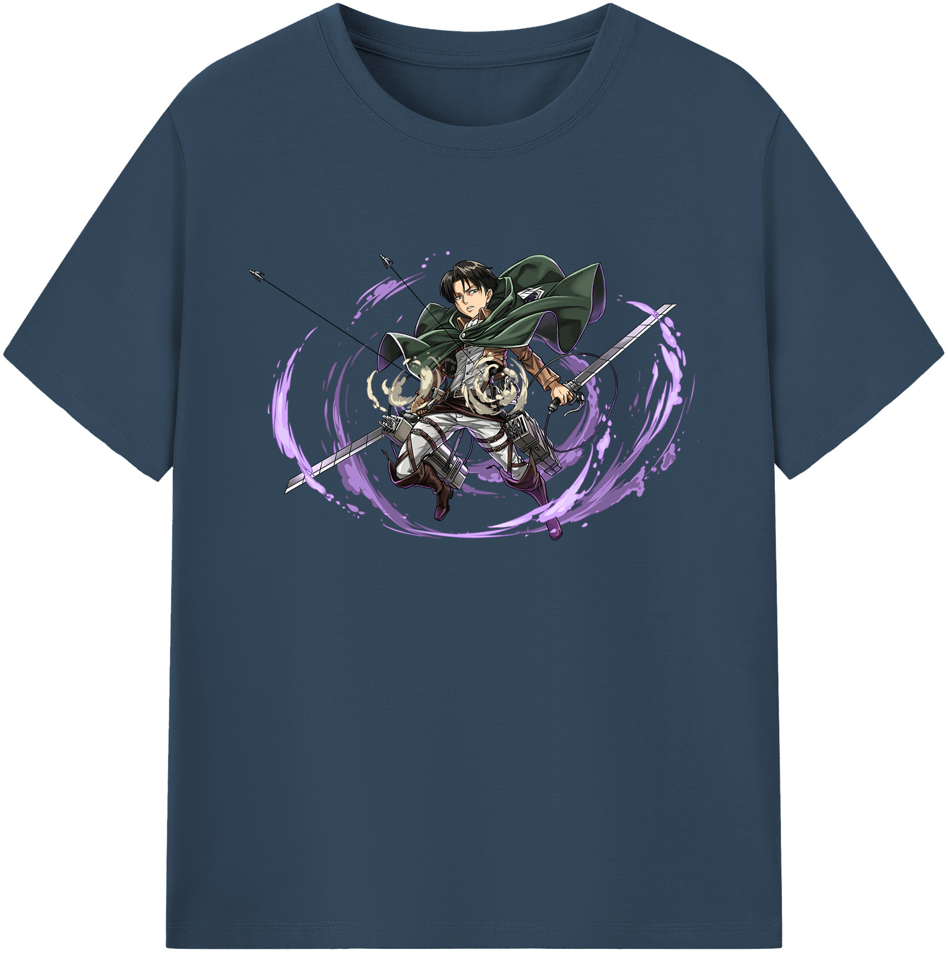 （画像用） 進撃の巨人 リヴァイ·アッカーマン Attack on Titan Levi Ackerman 綿100％ メンズ半袖Tシャツ｜肌触りやわらか＆通気性