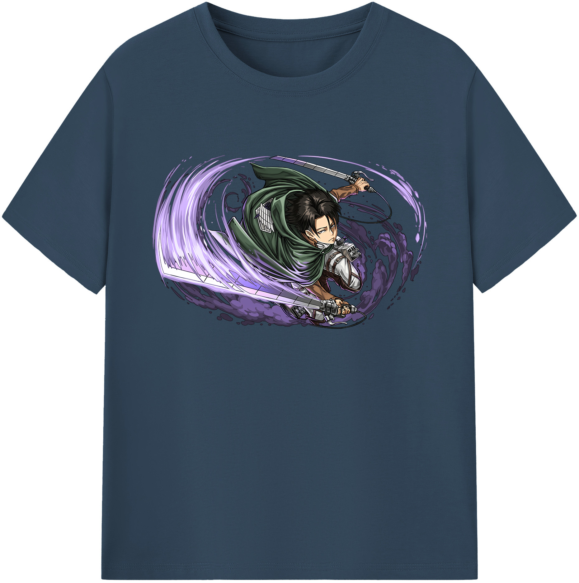 （画像用） 進撃の巨人 リヴァイ·アッカーマン Attack on Titan Levi Ackerman 綿100％ メンズ半袖Tシャツ｜肌触りやわらか＆通気性