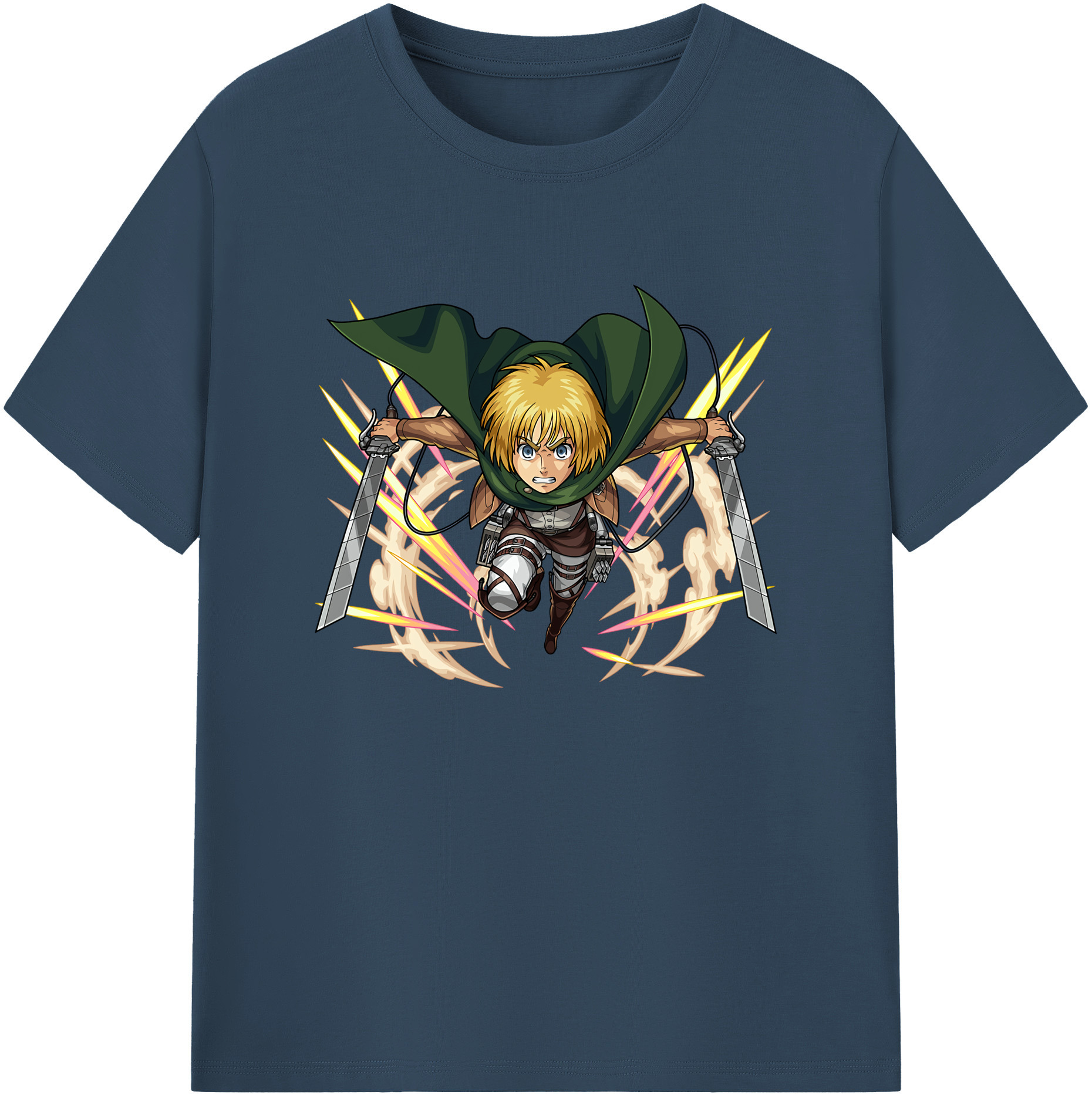 （画像用） 進撃の巨人 アルミン·アルレルト Attack on Titan Armin Arlert 綿100％ メンズ半袖Tシャツ｜肌触りやわらか＆通気性