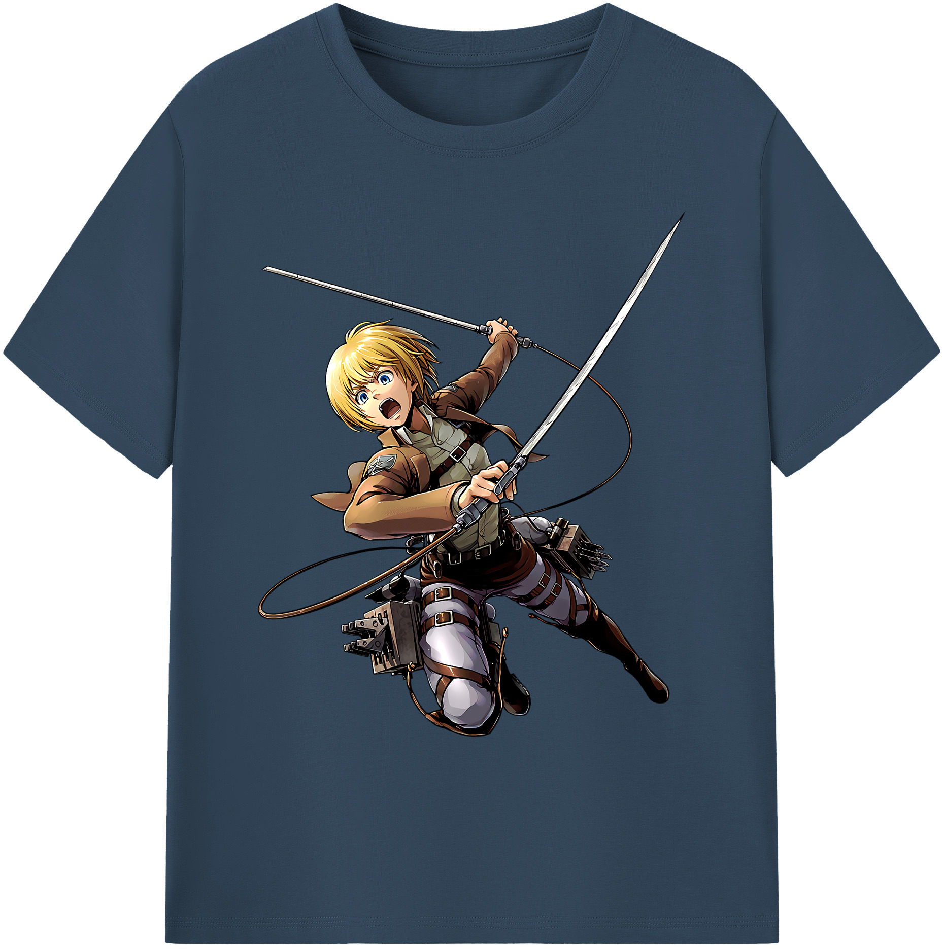 （画像用） 進撃の巨人 アルミン·アルレルト Attack on Titan Armin Arlert 綿100％ メンズ半袖Tシャツ｜肌触りやわらか＆通気性