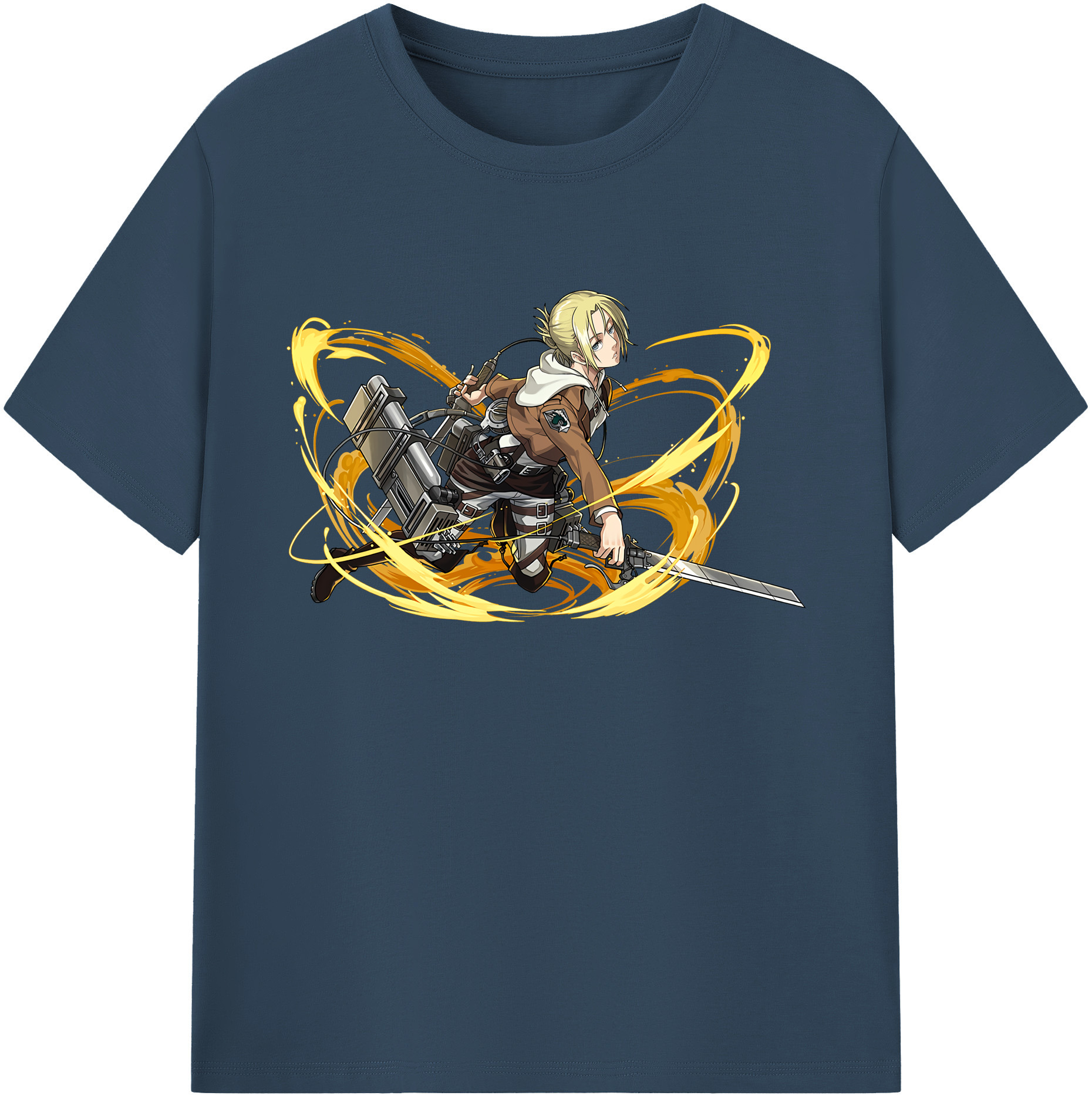 （画像用） 進撃の巨人 アニ・レオンハート Attack on Titan Annie Leonhart 綿100％ メンズ半袖Tシャツ｜肌触りやわらか＆通気性