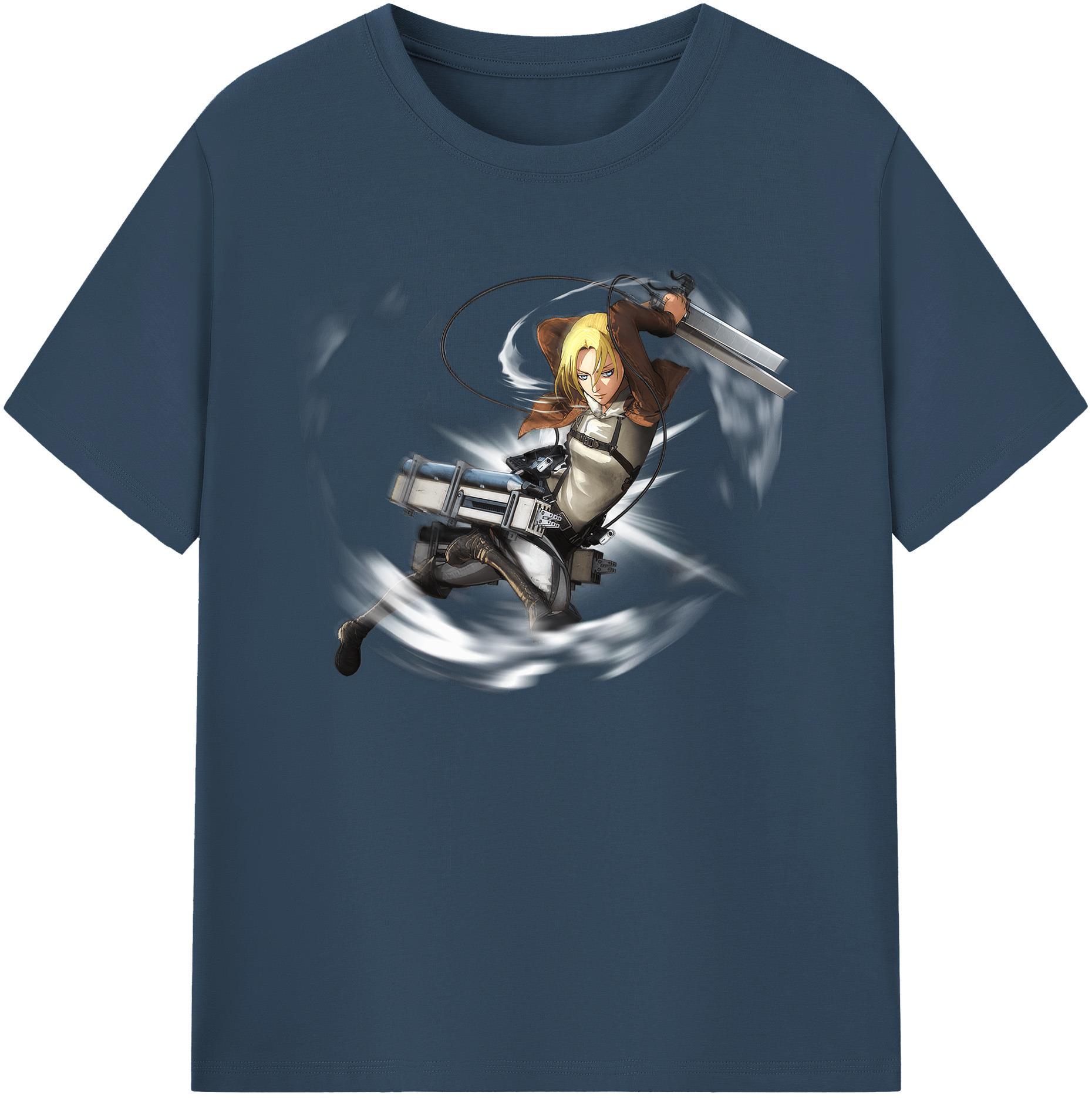 （画像用） 進撃の巨人 アニ・レオンハート Attack on Titan Annie Leonhart 綿100％ メンズ半袖Tシャツ｜肌触りやわらか＆通気性