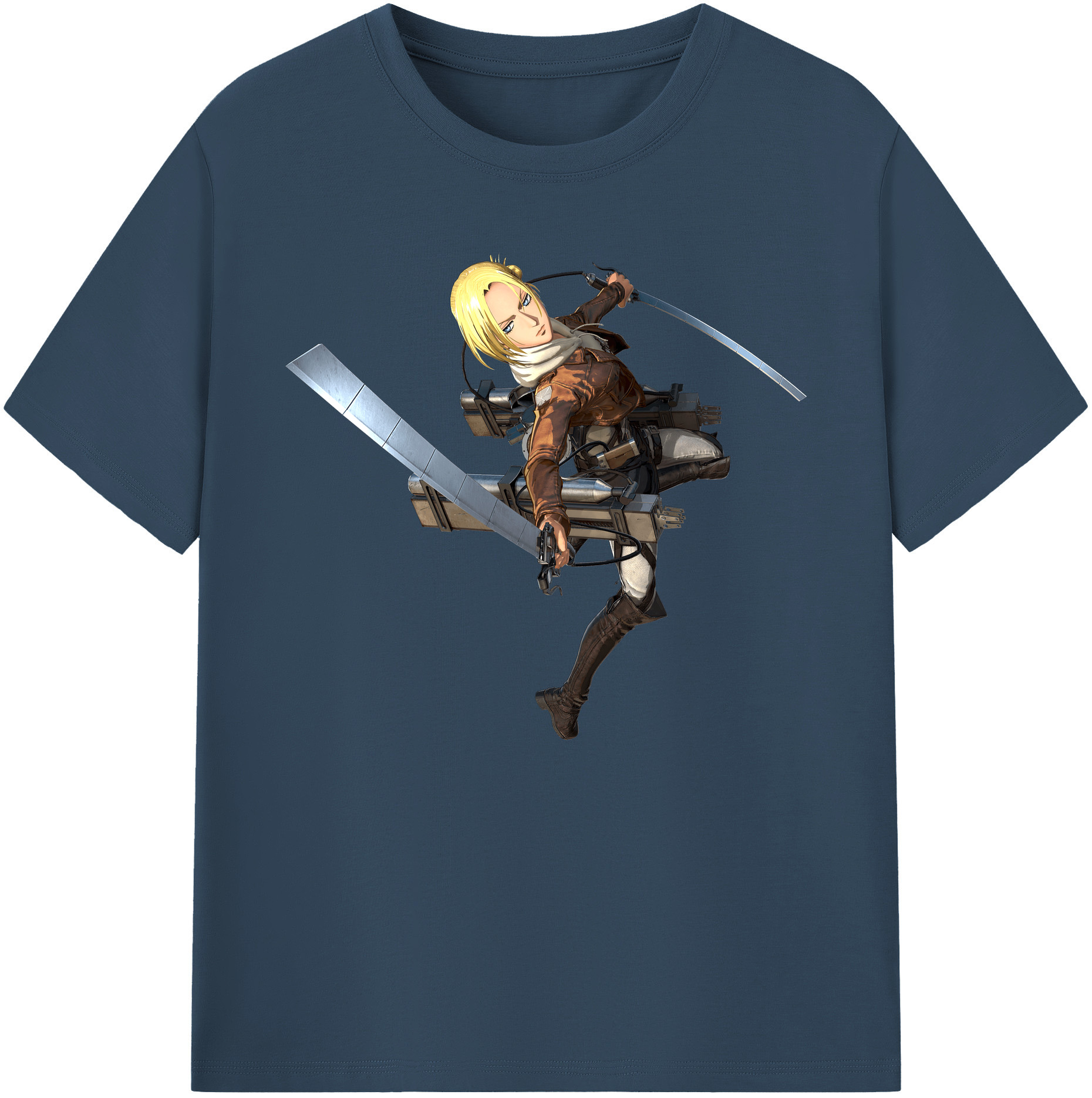 （画像用） 進撃の巨人 アニ・レオンハート Attack on Titan Annie Leonhart 綿100％ メンズ半袖Tシャツ｜肌触りやわらか＆通気性